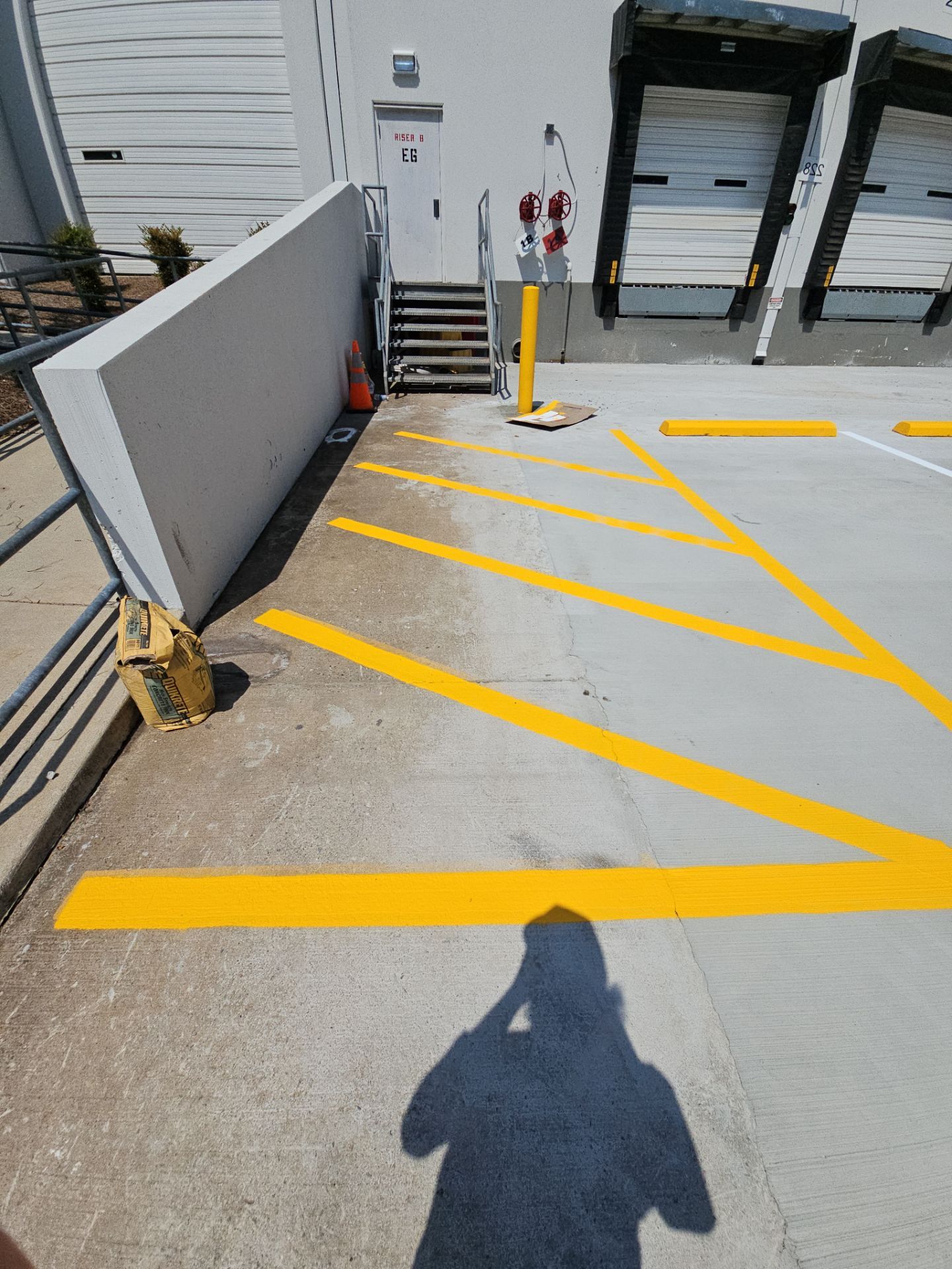 Striping Amazon Parking Lot  by Billy Weatherspoon Contractor
