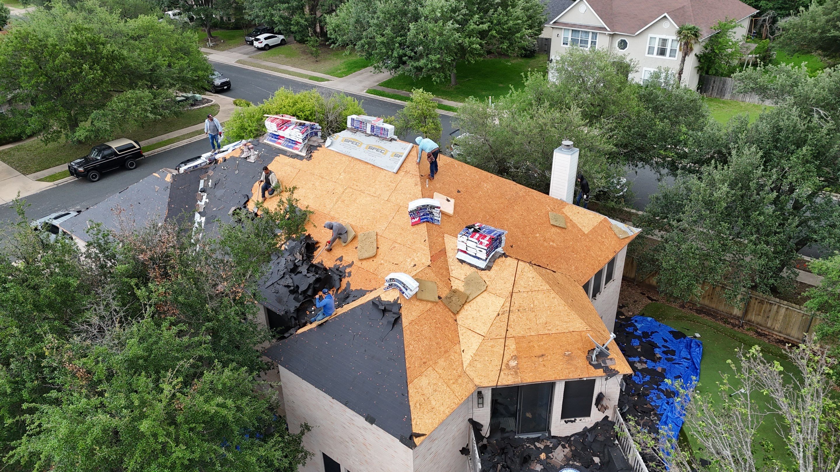 Residential Roof Replacement using GAF - HDZ - Barkwood by Action Exteriors Austin