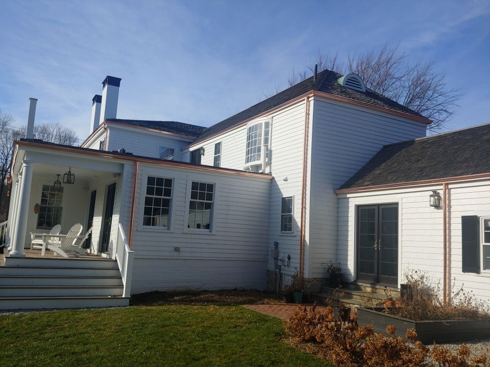 Hingham, MA Gutter Installation using 5" K-Style Copper Gutter by Gutter Pro Enterprises