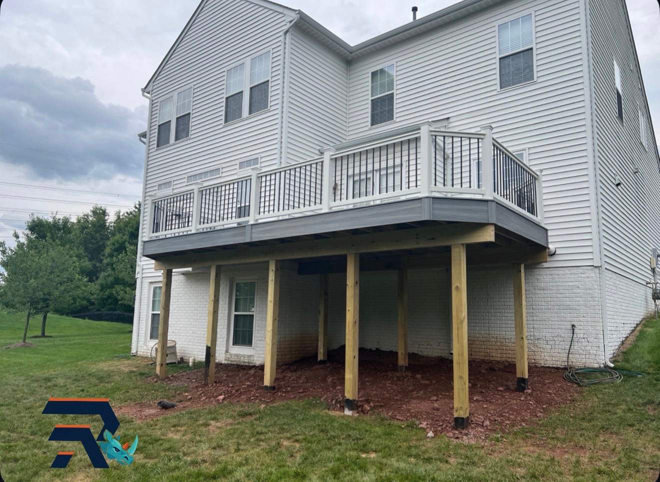 Custom Composite Deck Installation with Aluminum Railings in Aldie by Ridge Armor Renovations