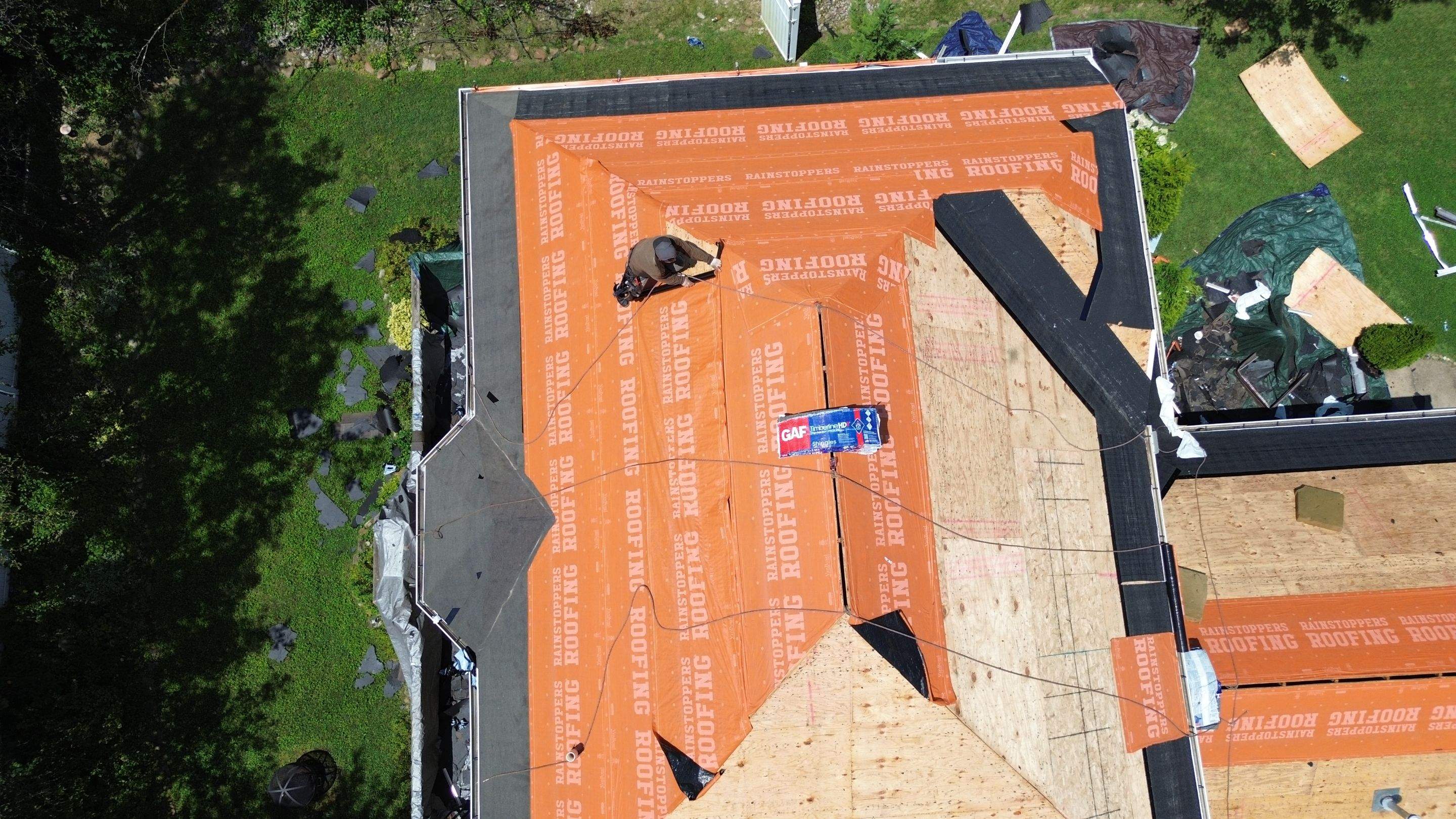 Residential Roofing Installation using GAF Timberline HDZ Pewter Gray by Rainstoppers Roofing