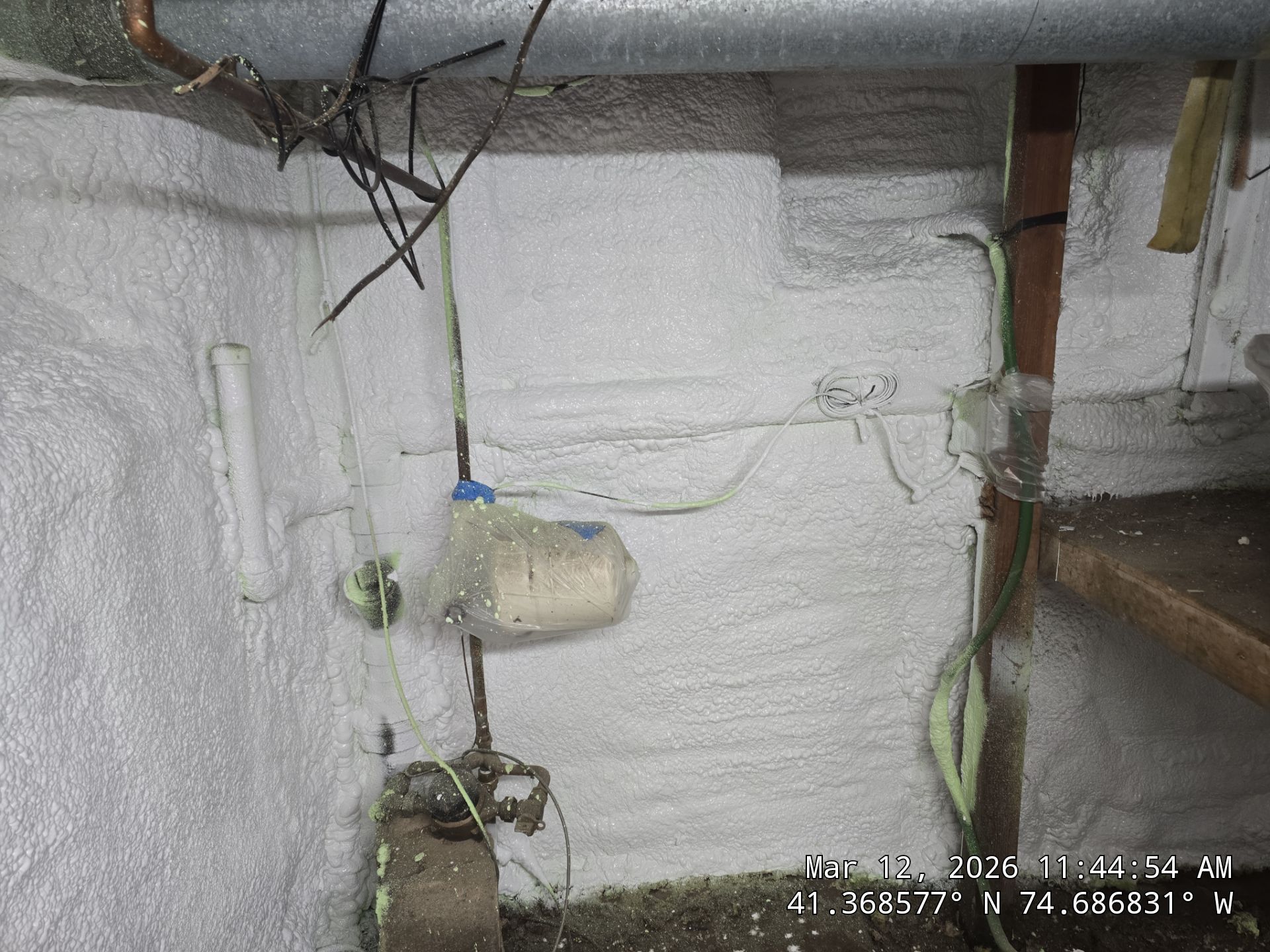 Basement Exterior Walls using Closed Cell Spray Foam by NYS Foam & Energy