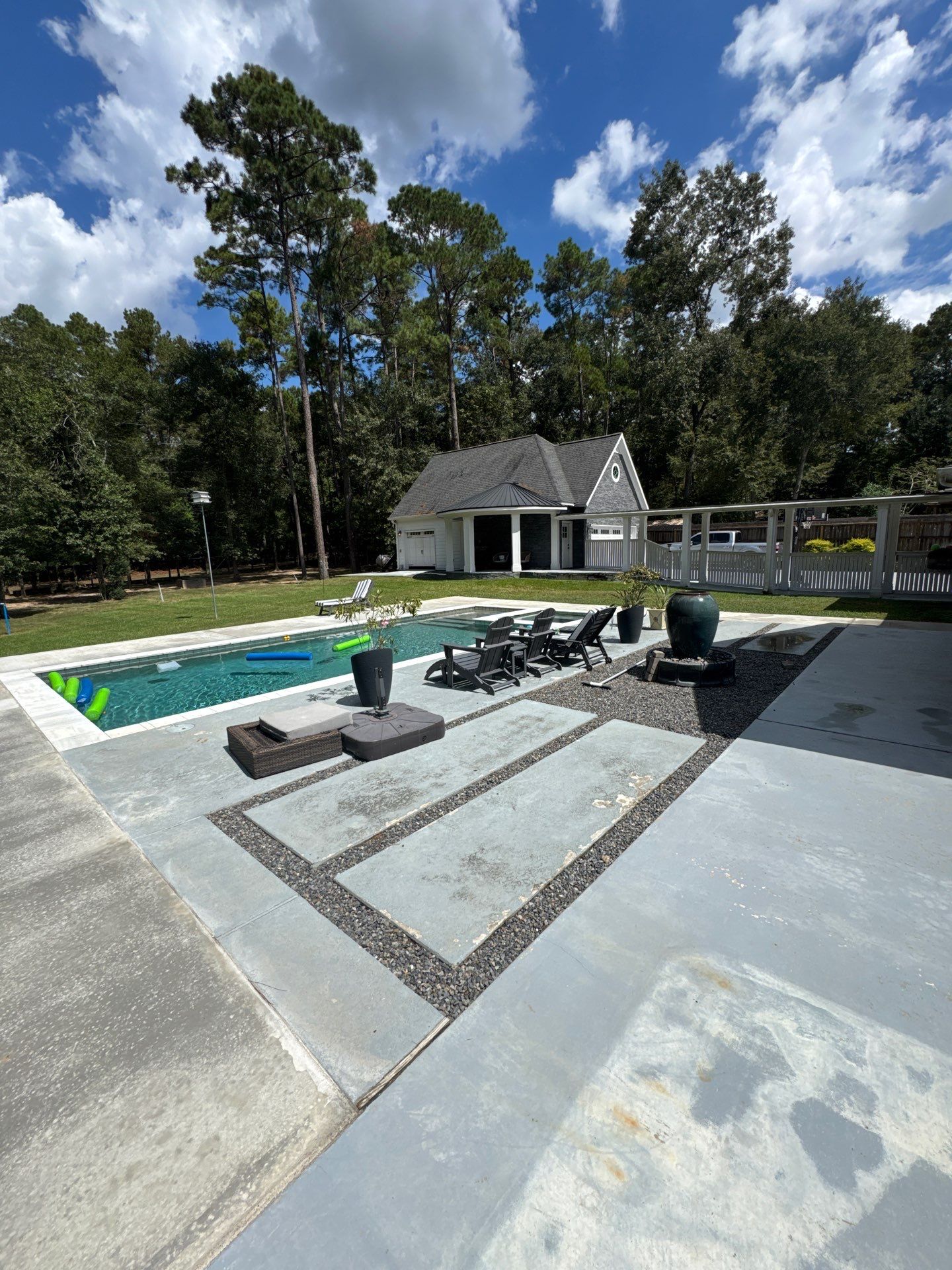 Huffman Roof Repair and Concrete Addition by Modern BYLT Roofing & Construction
