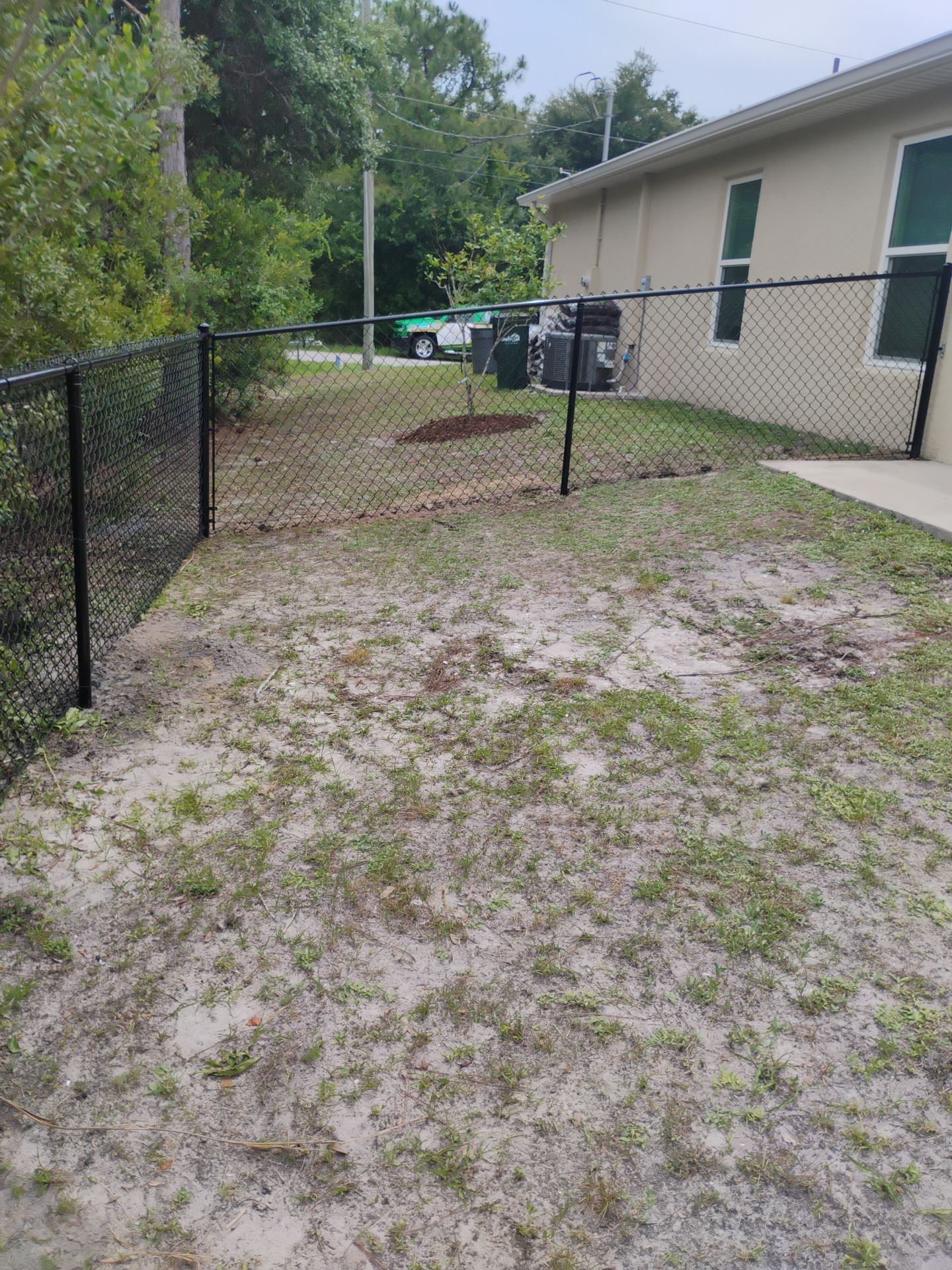 Residential Black Chain-Link Fence Installation in North Port by True Fence LLC