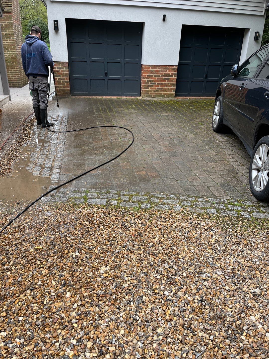 Porcelain Patio Clean using Honda 15lpm Low Pressure Washing Machine by Ges Exterior Cleaning ltd