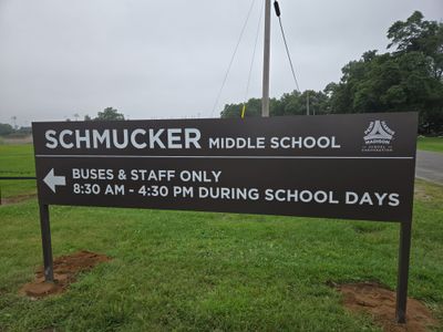 Exterior Directional Signage at Schmucker Middle School