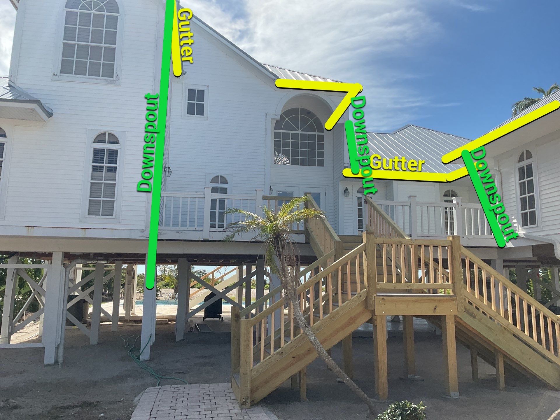 Downspout Installation using Downspout Extension in Sanibel FL by Gutter Professors