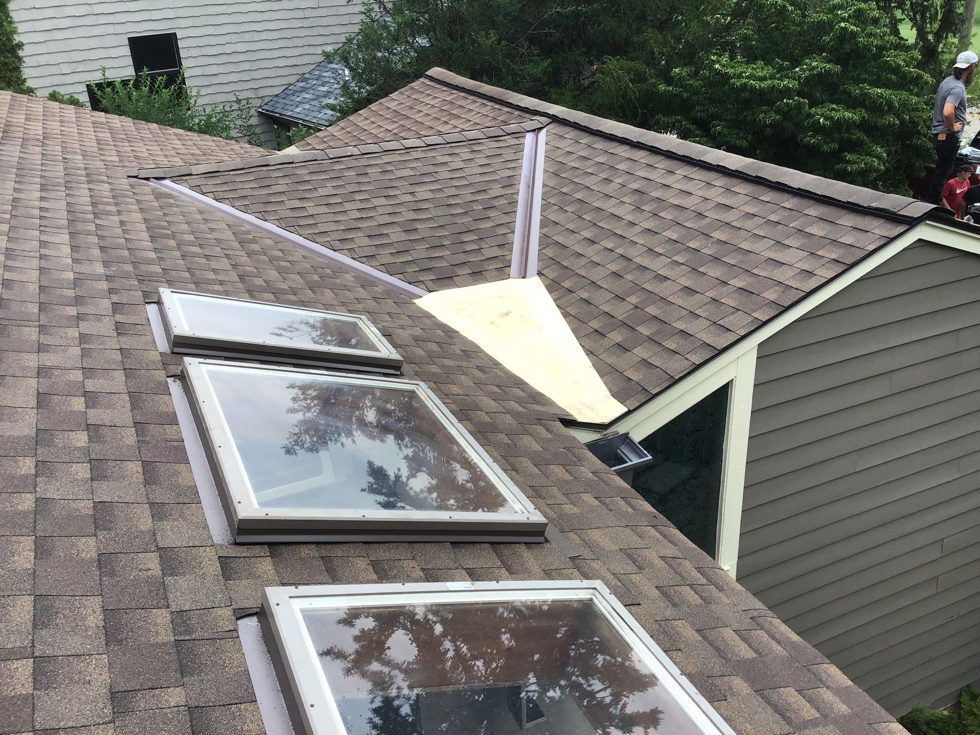 Velux Skylights, GAF Roofing, Front Porch Overhang by Northwest Construction
