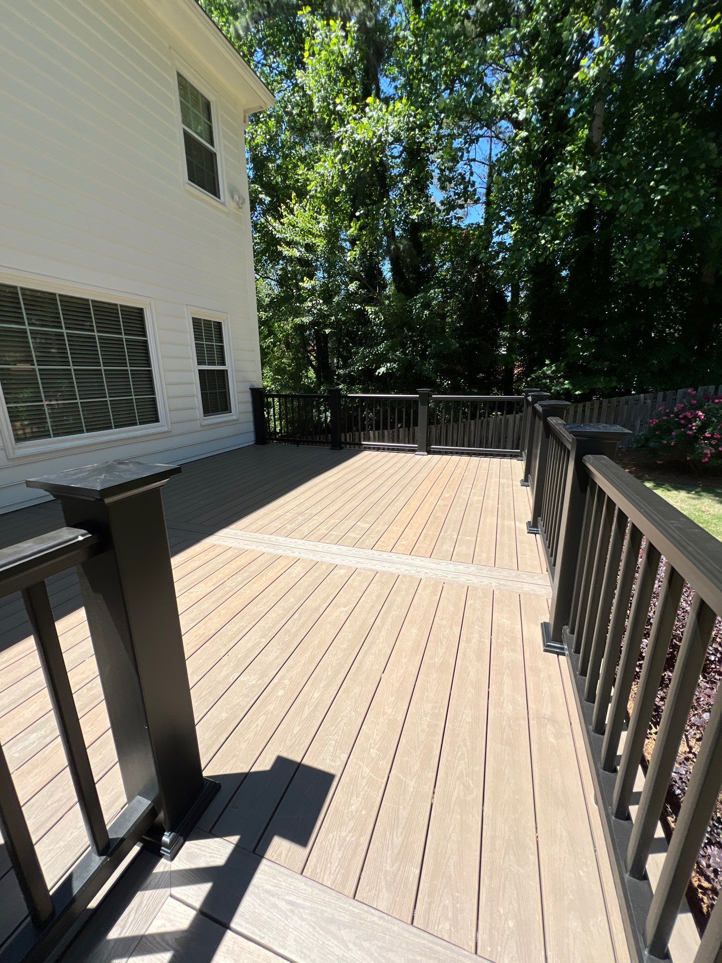 Deck Resurface using Deckorators Venture Series and Timbertech Composite Universal Rail by Nelson Exteriors 