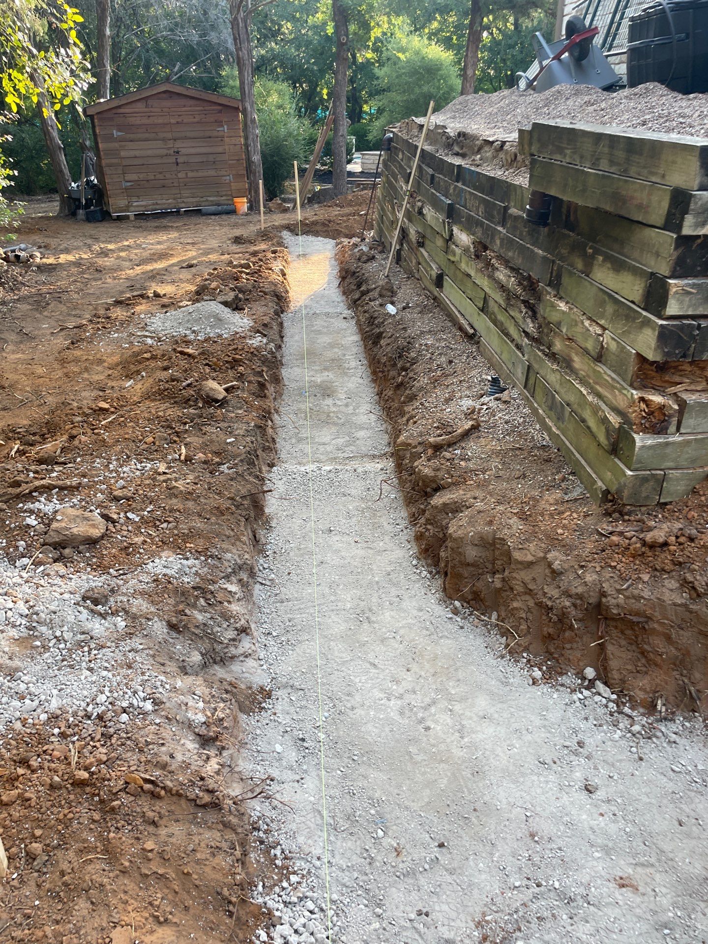 In Progress Retaining Wall Project by Peterson’s