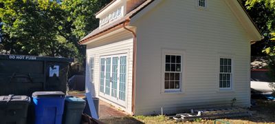 Gutter Installation using 6" Half Round Copper Gutter
