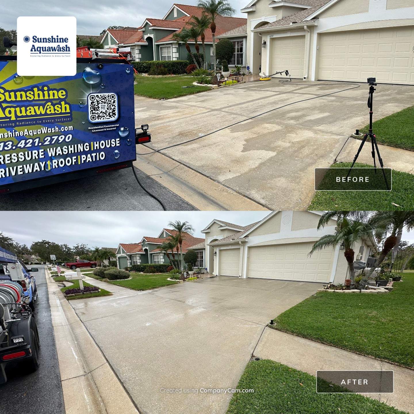 Driveway Cleaning and Rust Treatment - Fairways at Imperial Lakes, Palmetto, FL | Sunshine AquaWash by Sunshine AquaWash
