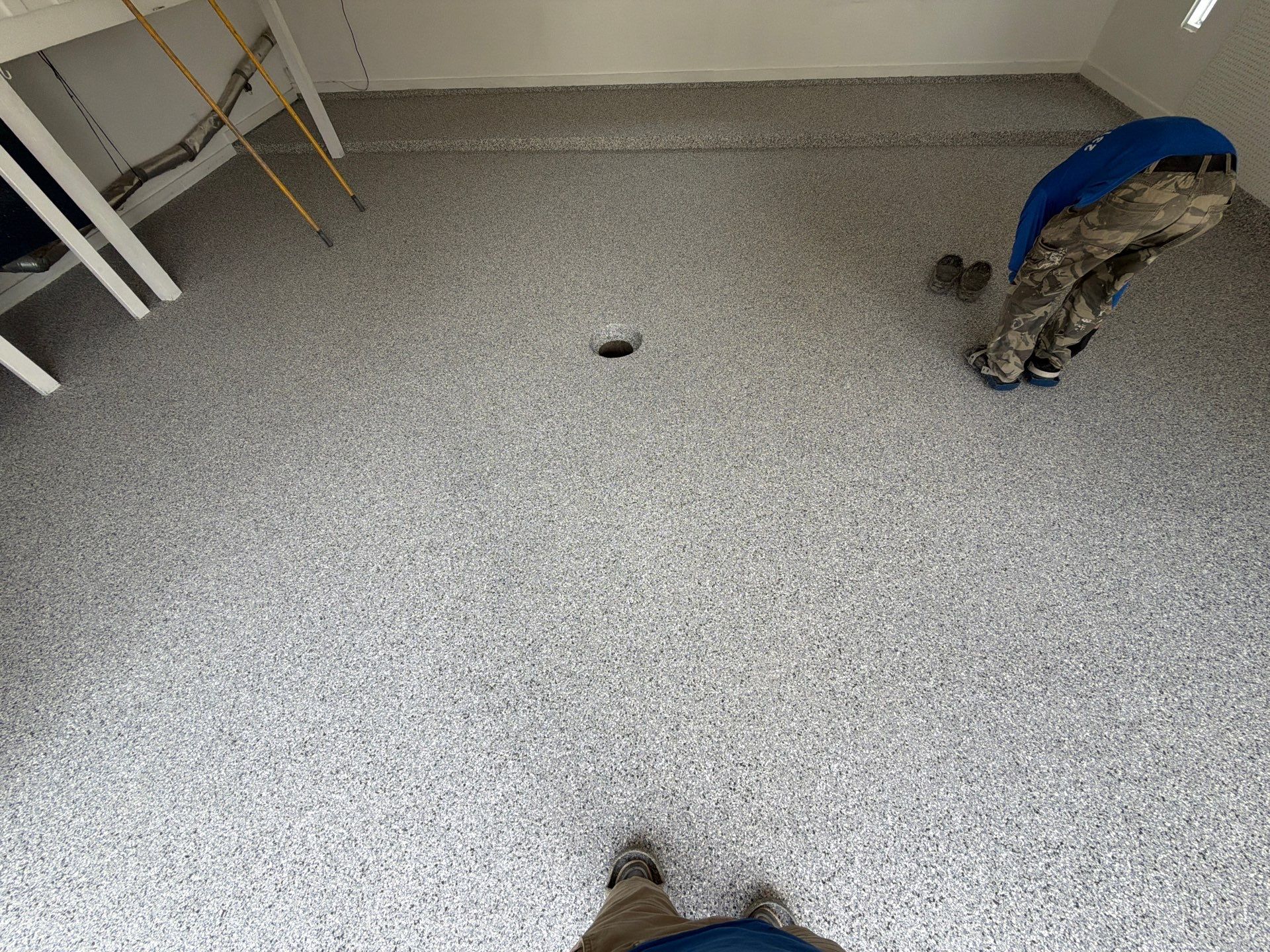 Custom Gray Speckled Epoxy Flake Garage Floor in Muskegon by Gordon Painting