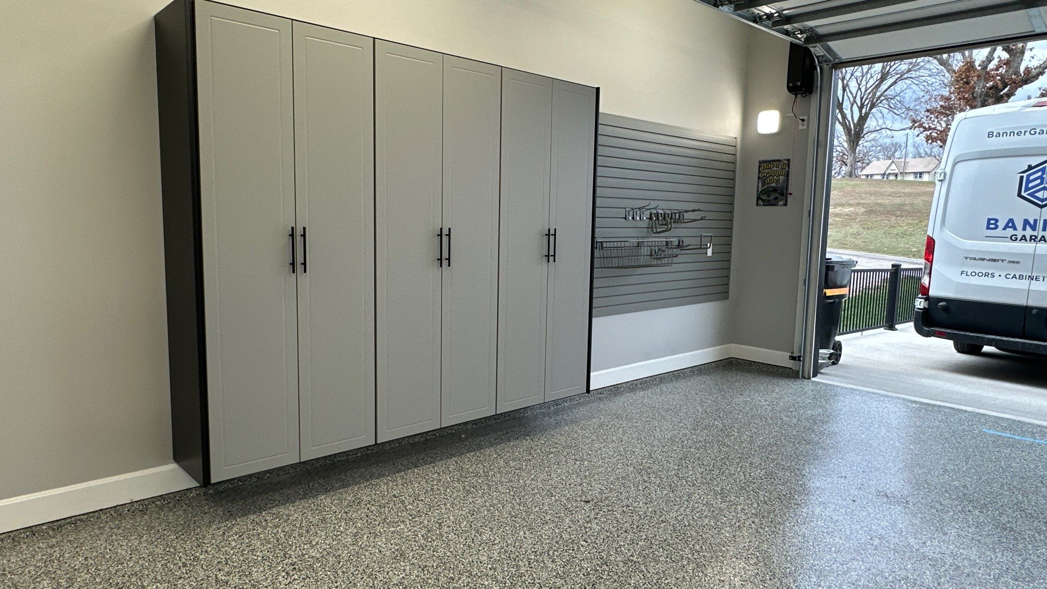 Pat F upgraded his garage with a cool Two-tone cabinet setup by Banner Garage