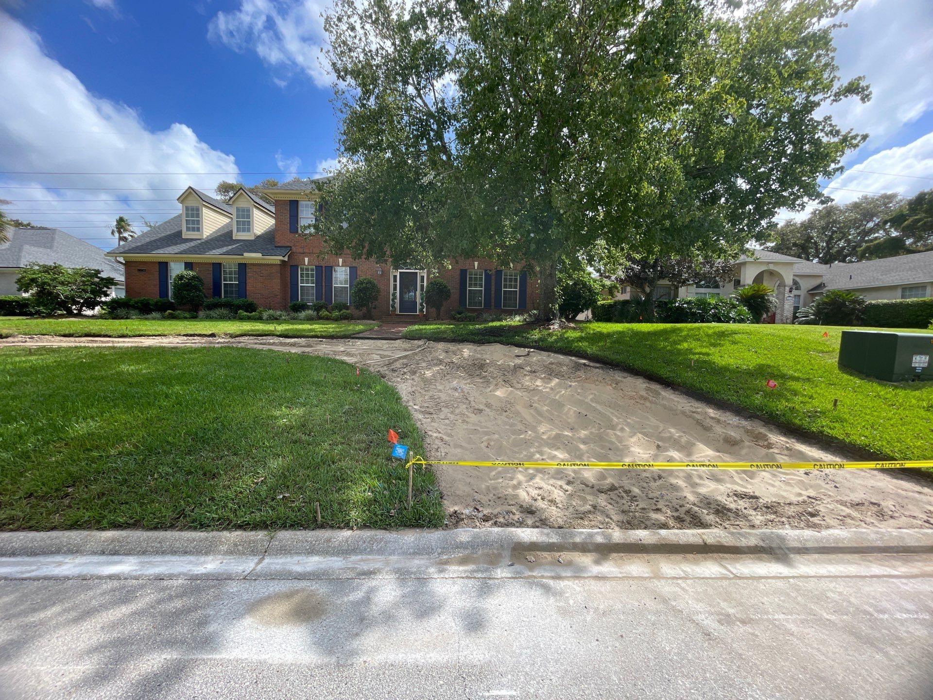 Driveway Replacement ON A HILL in Jacksonville, Florida by Burlington Concrete & Asphalt Inc