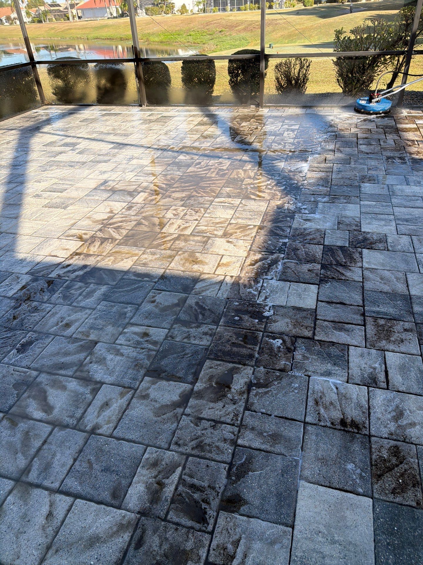 Paver Sealing and Restoration for Screened Lanai in Sun City Center by Supreme Paver Experts