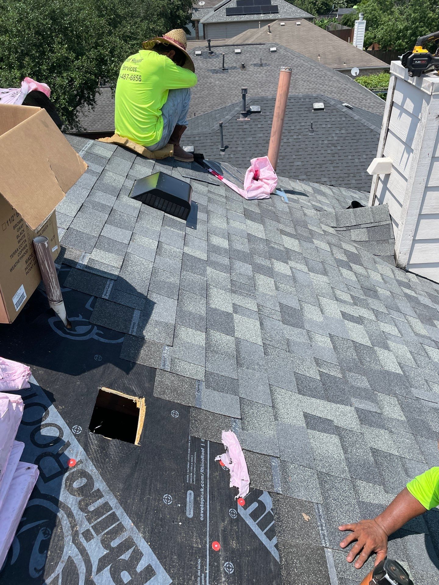 Residential Roofing Installation using Owen's Corning Duration (Lifetime) Shingles by Roof Repair Company