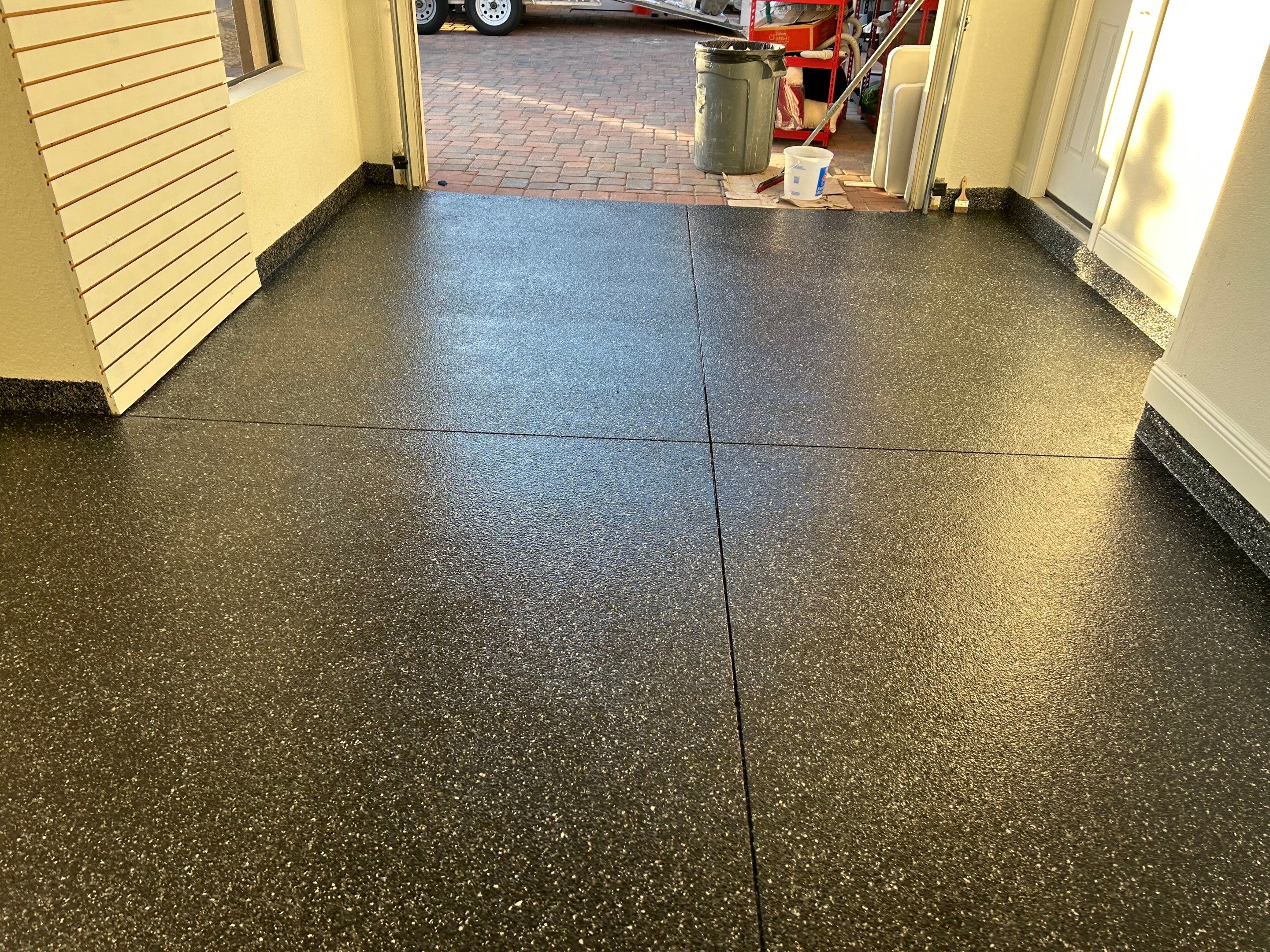Carbon Flake Garage Floor Coating by Performance Floors & Coating