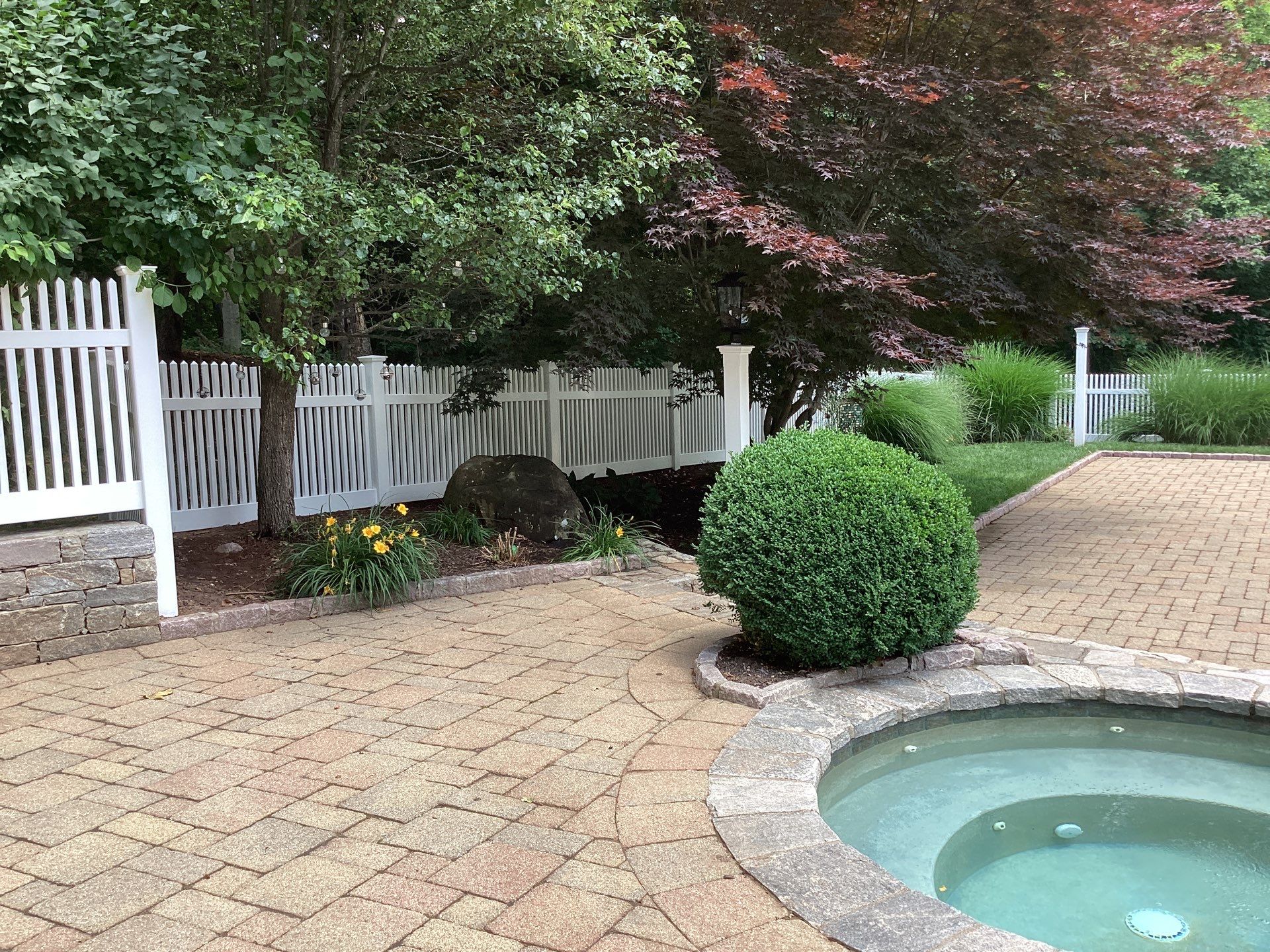 Replacement White Vinyl picket fence and matching gates by DiGiorgi Roofing and Siding Inc