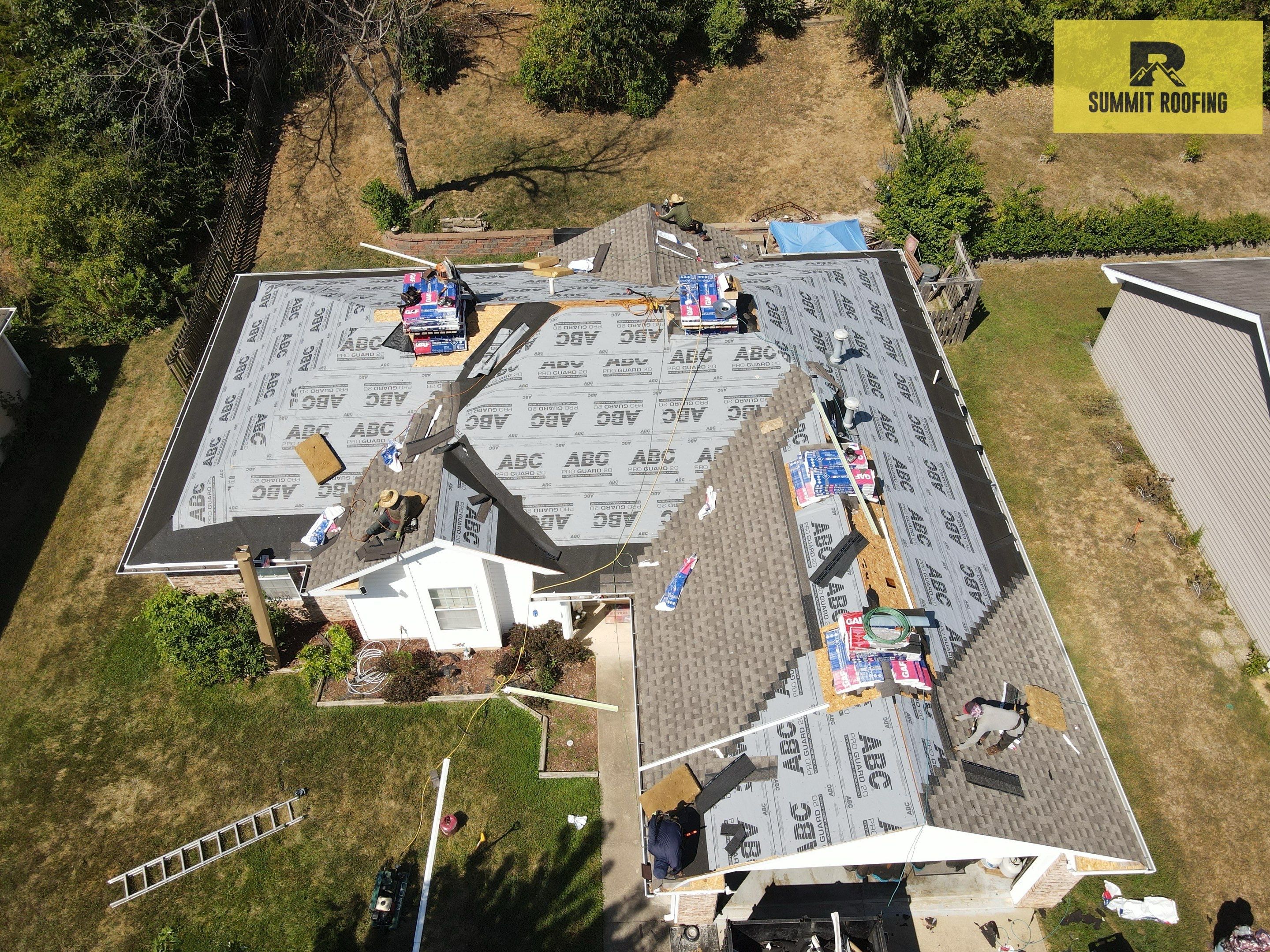 Architectural Shingle Roof Replacement and Decking Repair in Columbia by Summit Roofing