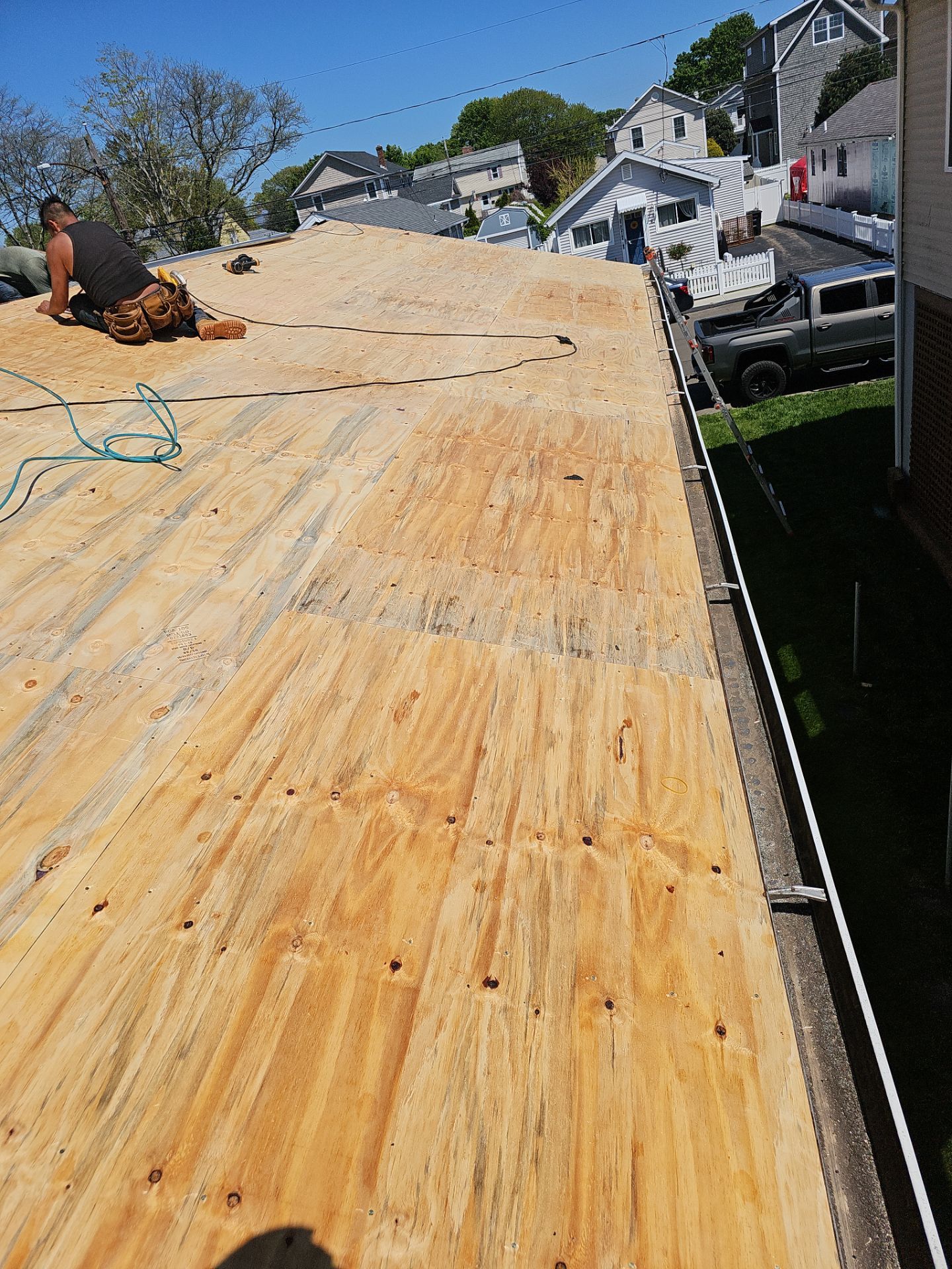 Residential Roofing Installation using Owens Corning Duration Colonial Slate by A Plus Exterior