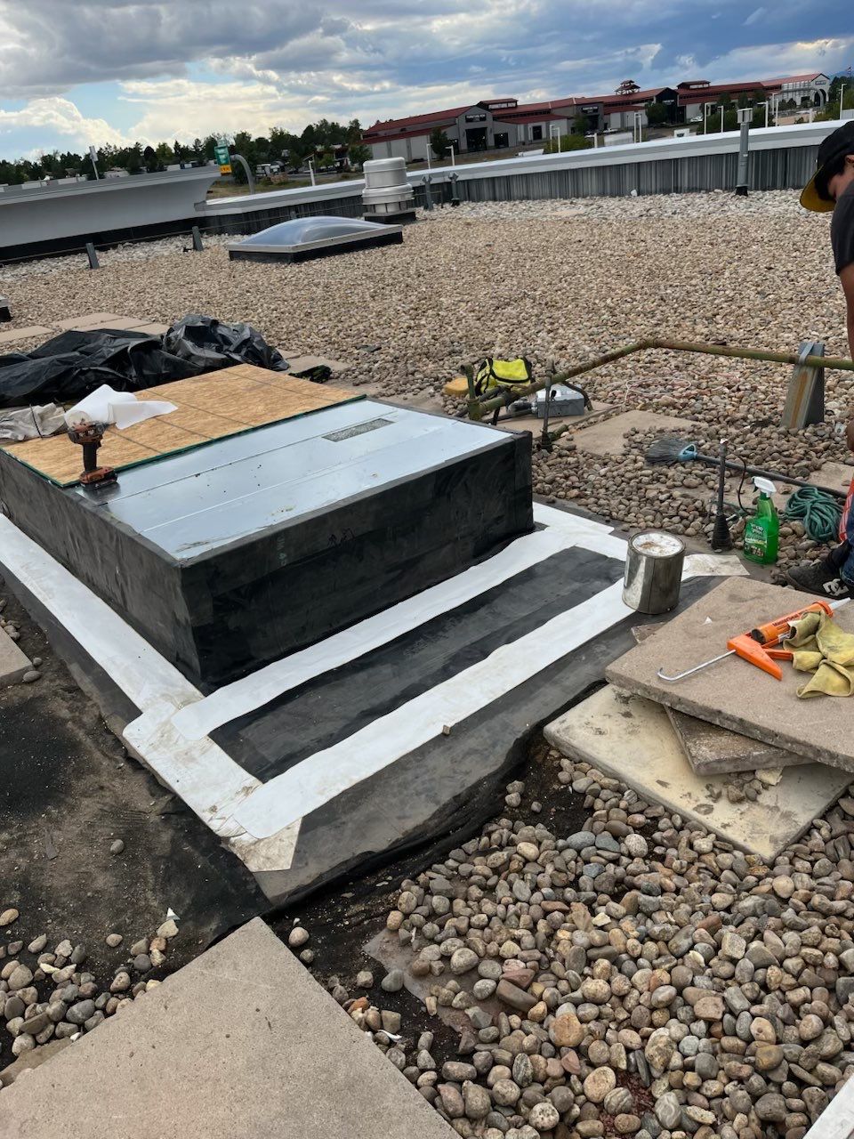 Bentley Denver Commercial Roofing Repair and HVAC Curb Flashing in Lone Tree CO by Rhino Roofing LLC