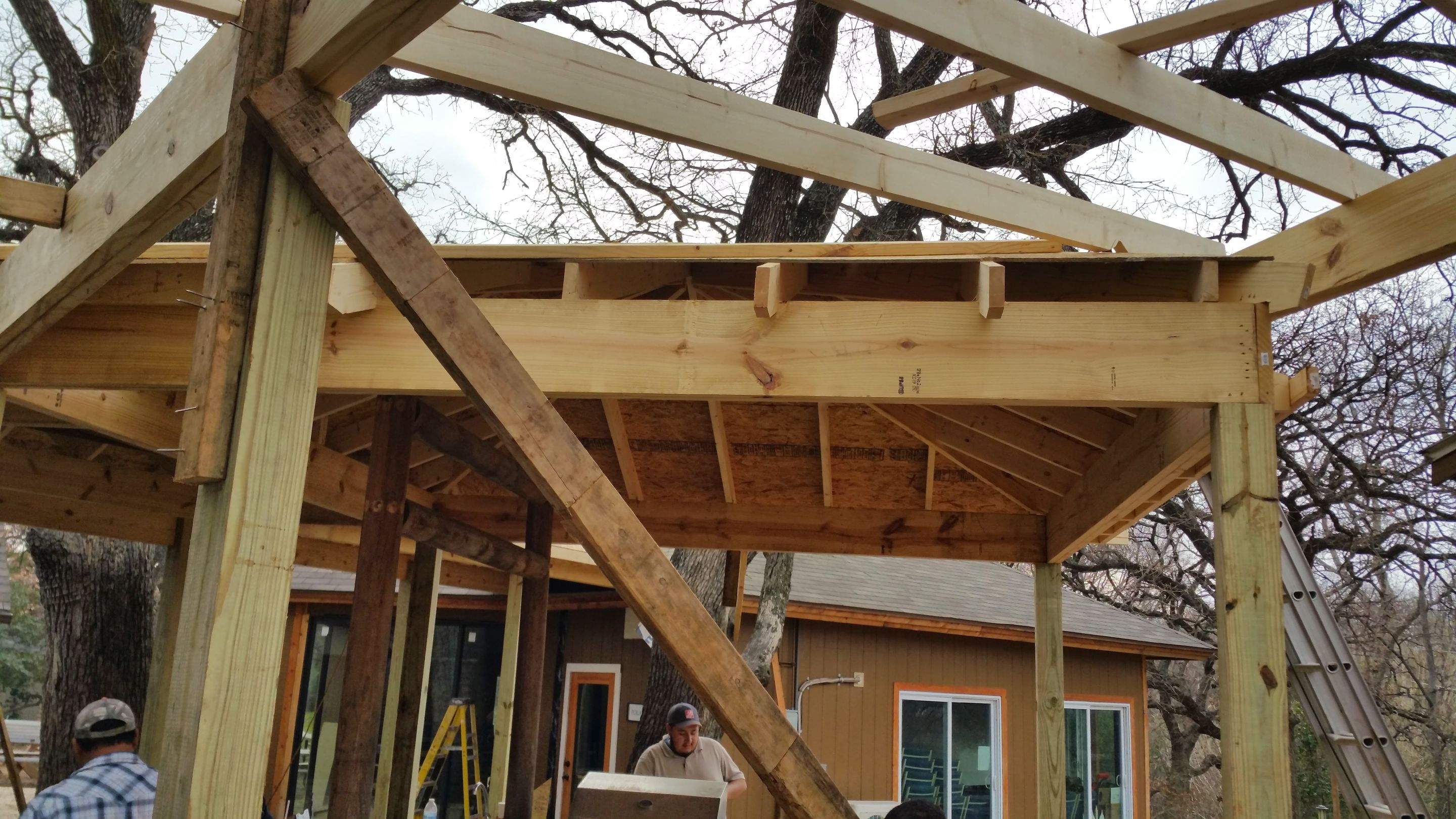 Covered Walkway Patio for a Private School by First United Roofing & Construction