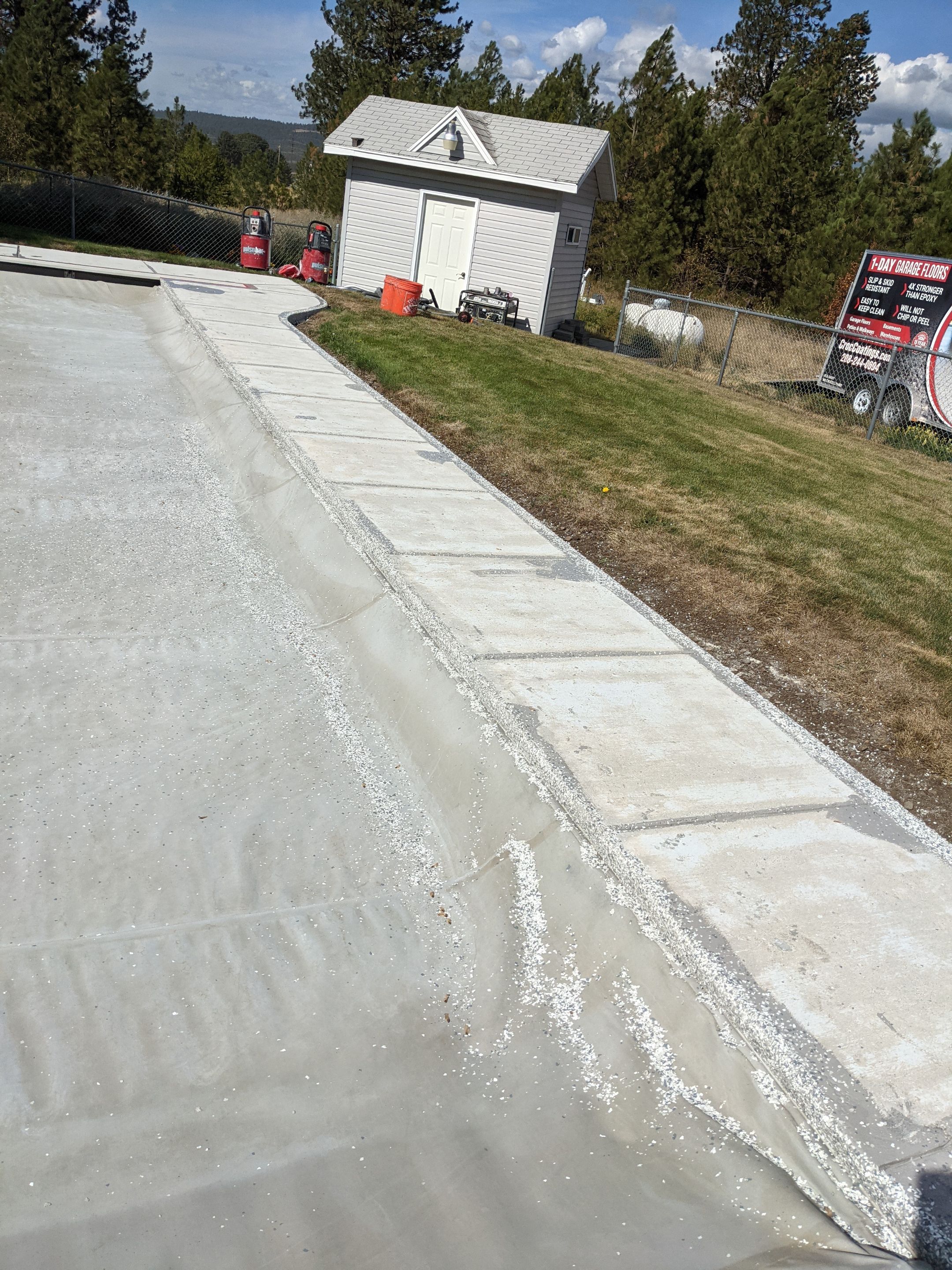 Pool Deck Transformation using Slate Stone by Croc Coatings, LLC