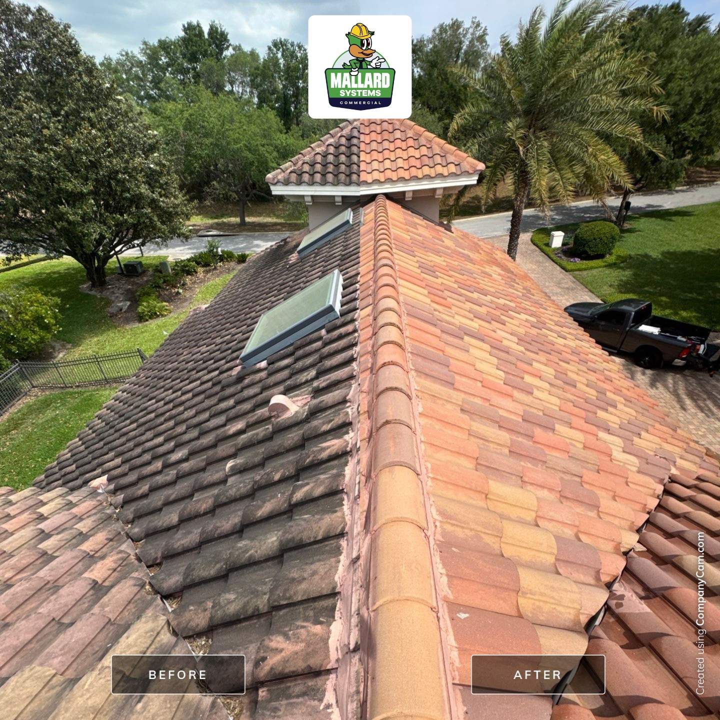 Barrel Tile Roof Cleaning by Mallard Systems