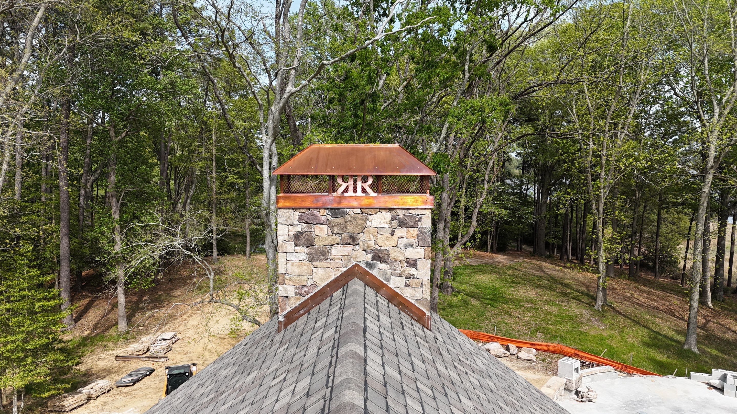 Custom Chimney Caps - Copper Hip & Ridge by Premier Chimney and Roofing