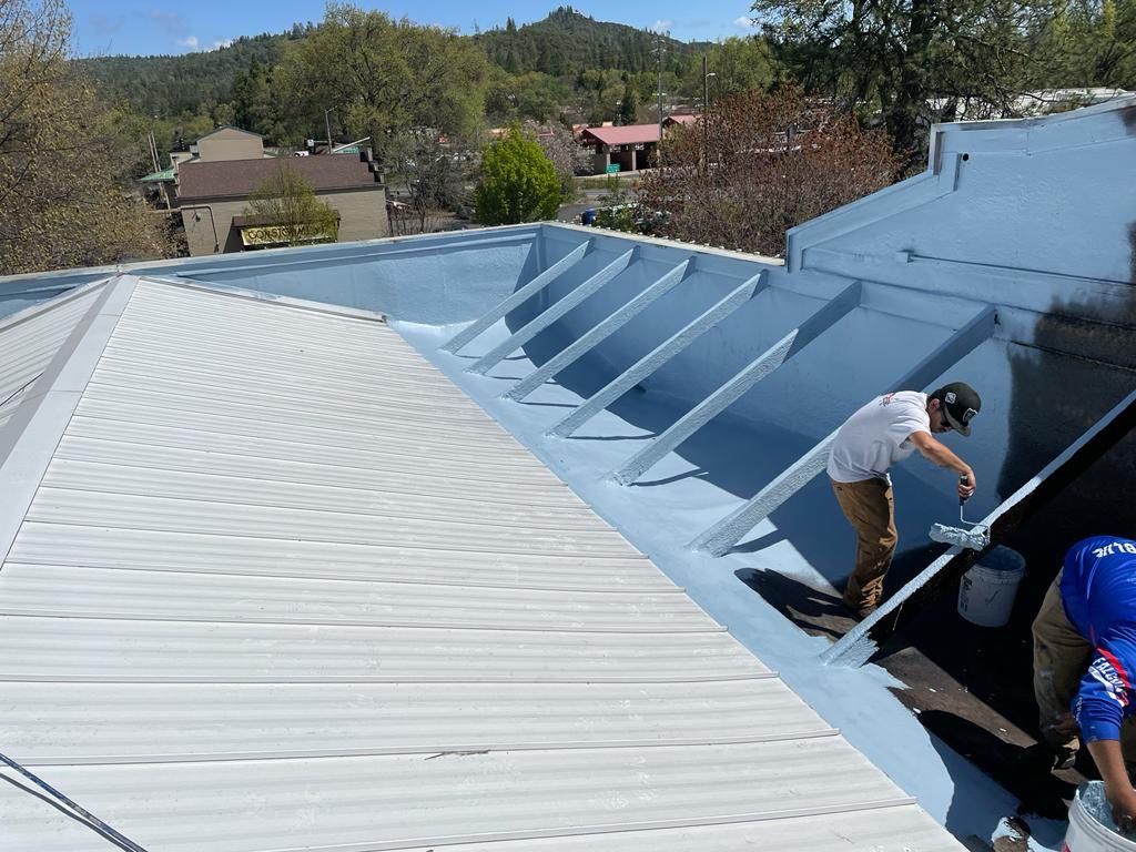 Foam Refurbish using Conklin Benchmark/PUMA XL coatings and spray foam by Straight Edge Roofing Inc