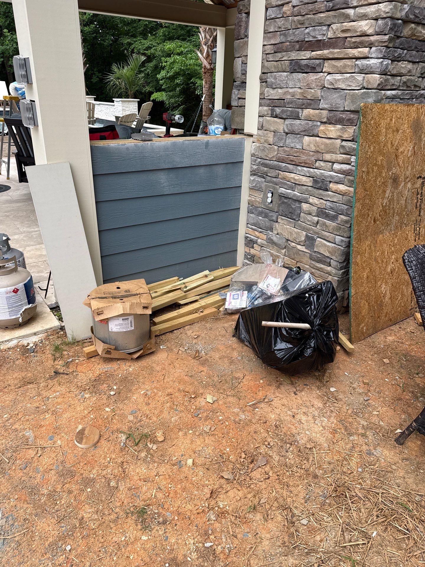 Job site clean up in Indian Land by Badger Hauling