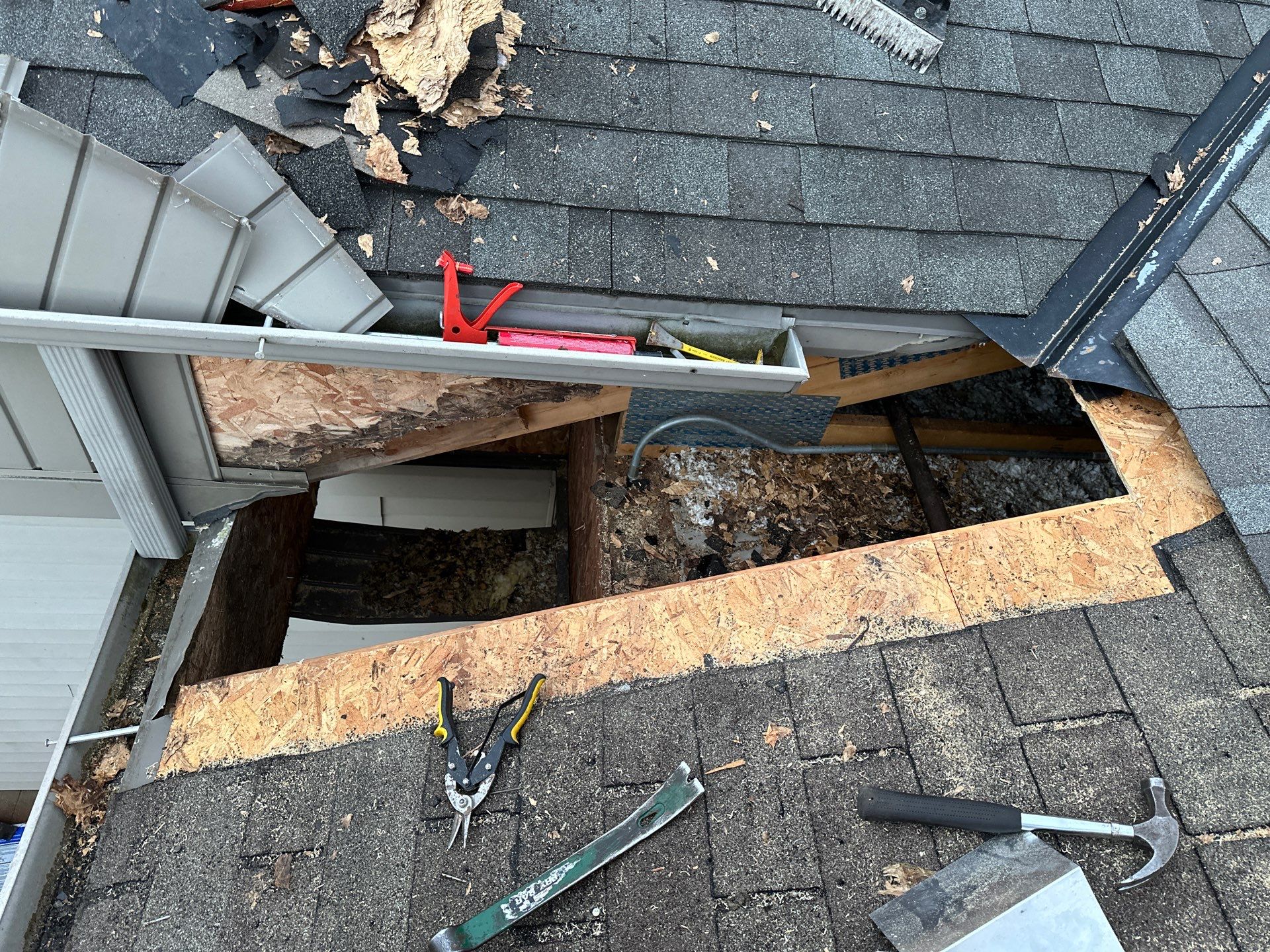 Soffit and Shingle repair  by Gellings Roofing and Siding LLC