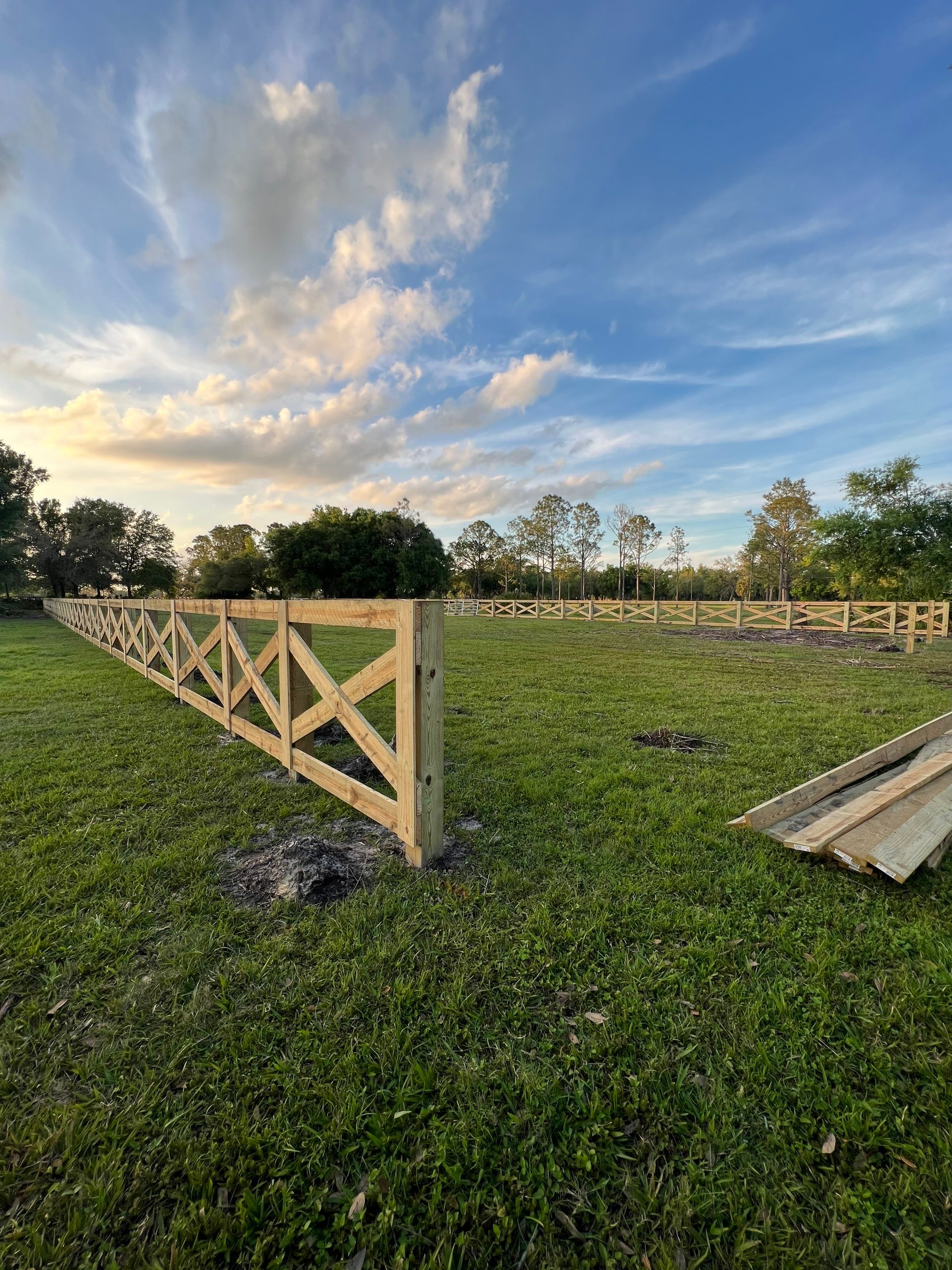 Wood Fence Installation using 4FT Cross Buck  by Asap fence and gates, LLC