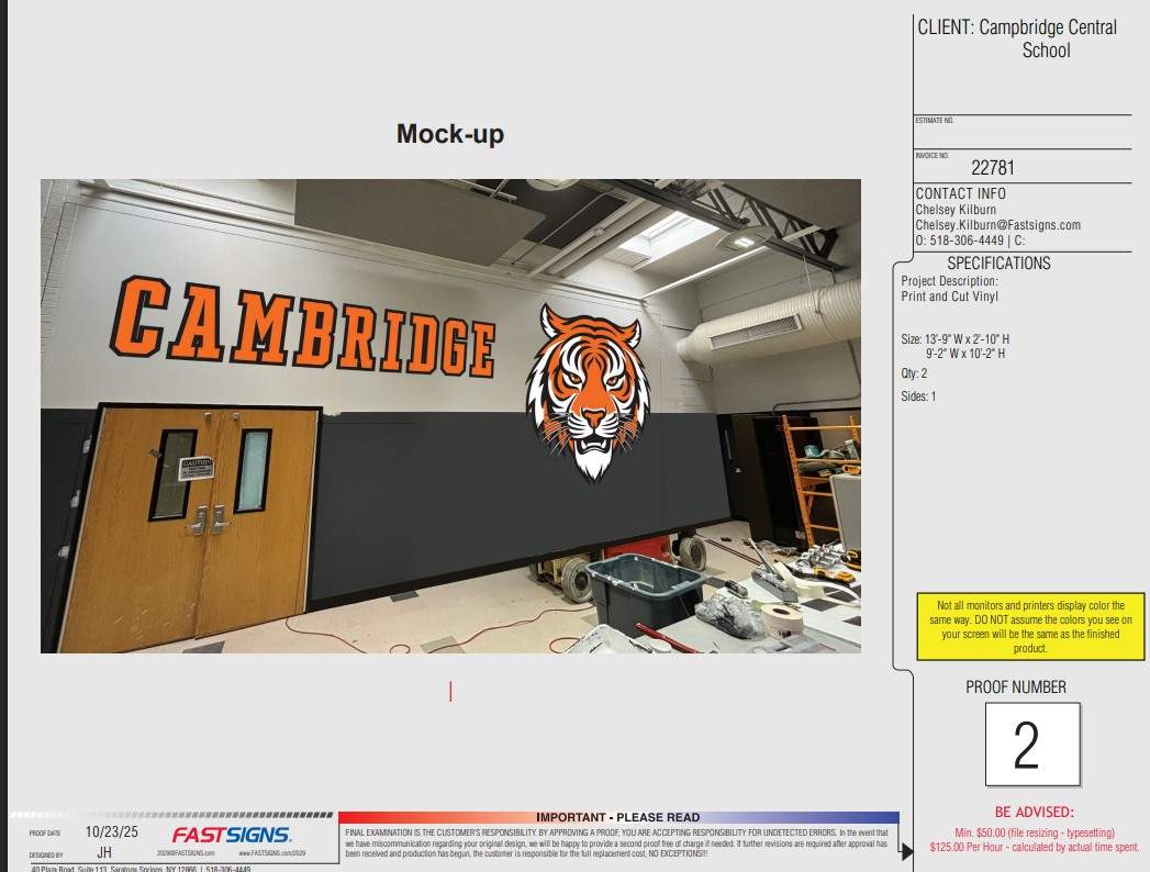 Cambridge School Custom Wall Vinyl Installation by FASTSIGNS of Saratoga Springs