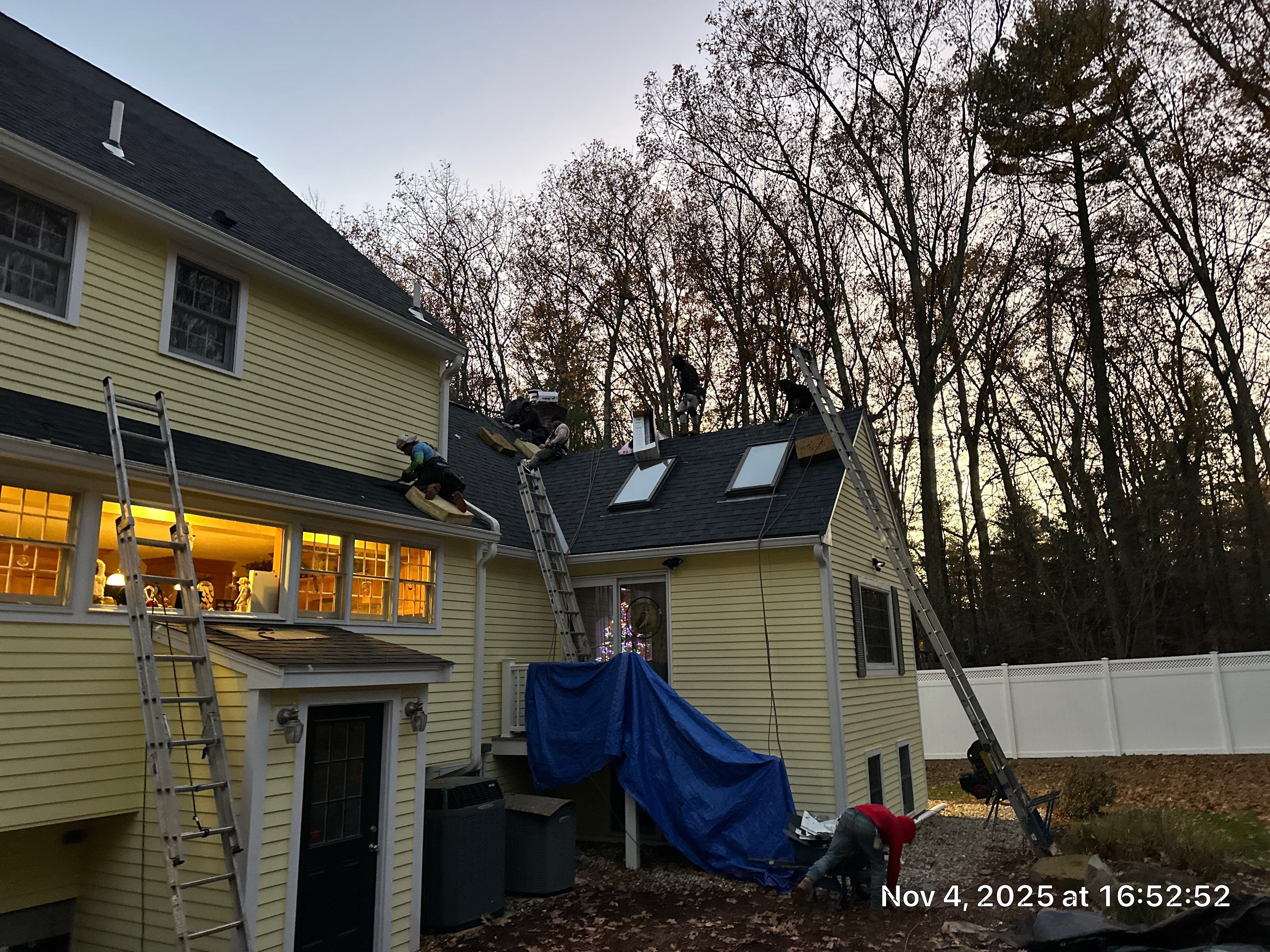 Chelmsford Premium Roof: Onyx Black Shingles with Standing Seam Metal Porch by Mighty Dog Roofing of Greater Middlesex County