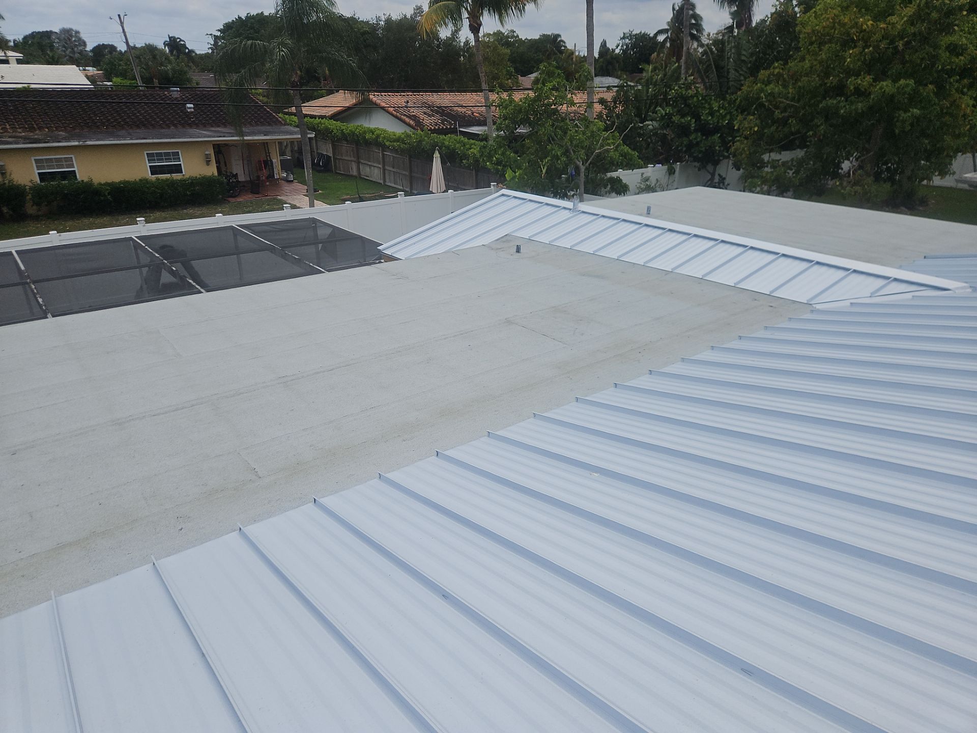 Residential Roofing Installation using 1" Nail strip metal roof by BLUES BROTHERS ROOFING