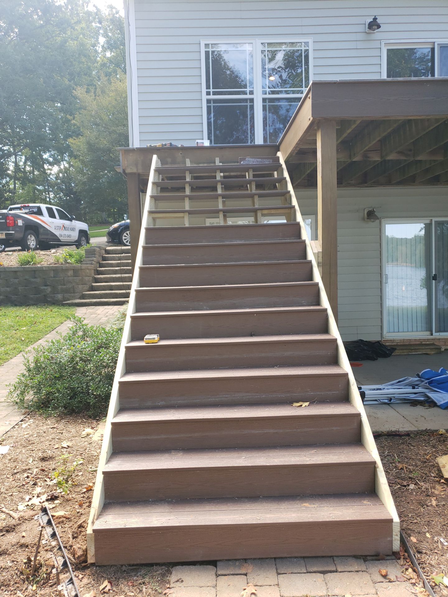 New Deck Stairs & Cable Railing Installed! by A Step Above Handy LLC 
