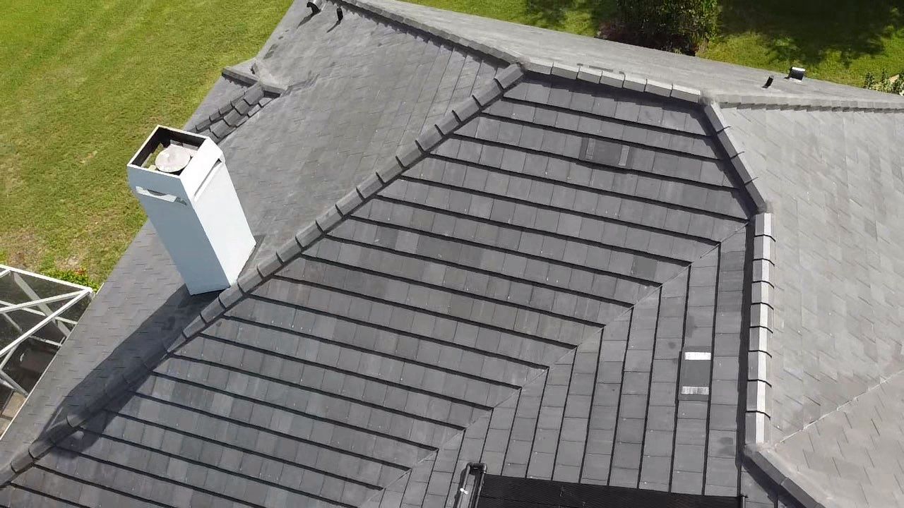 Dark Charcoal Blend Flat Tile by Panther Roof
