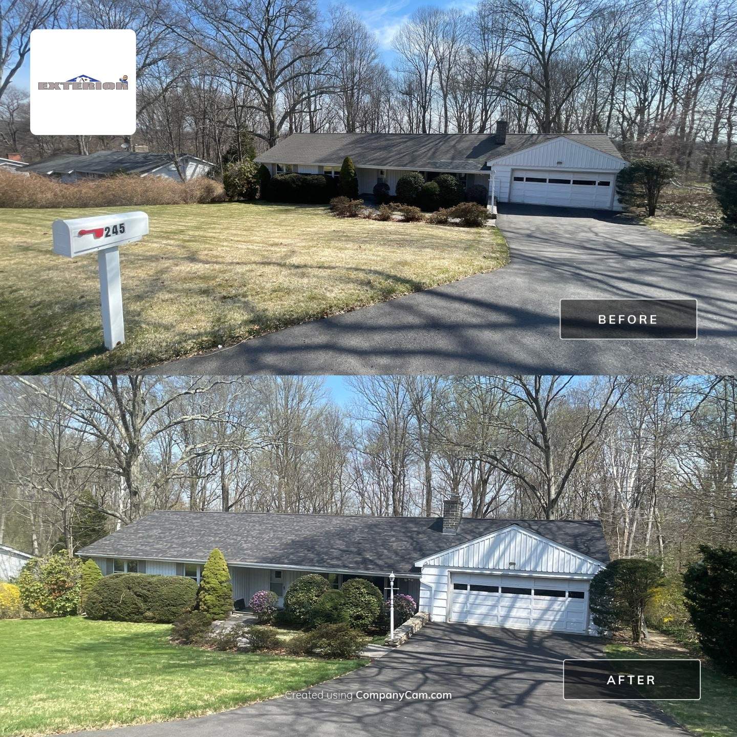 Asphalt Shingle Roof Replacement and Copper Chimney Flashing in Trumbull by A Plus Exterior