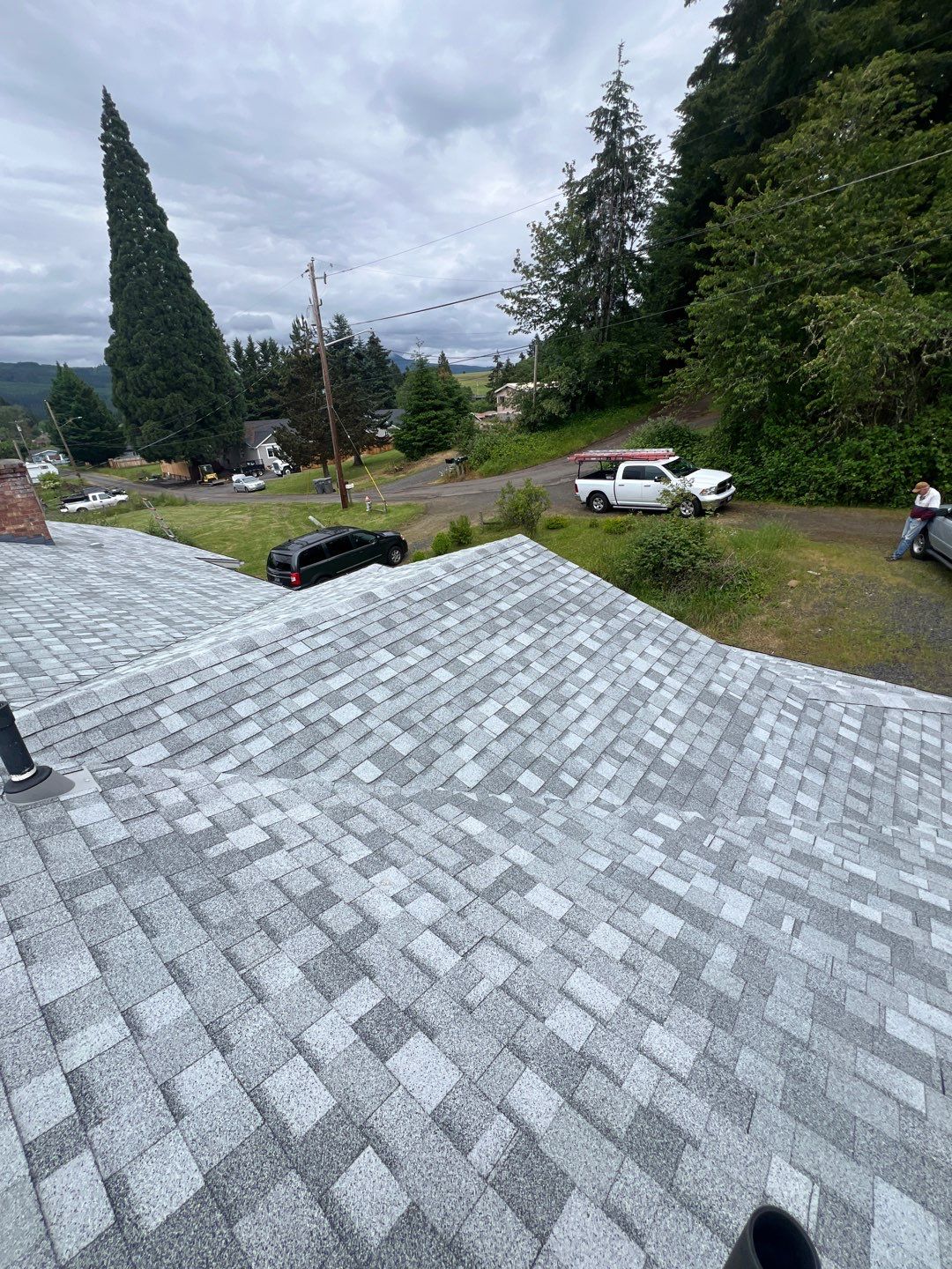 Residential Roofing Installation using IKO Dynasty (Color: Frostone Grey) by Orezona Building & Roofing Company, Inc.