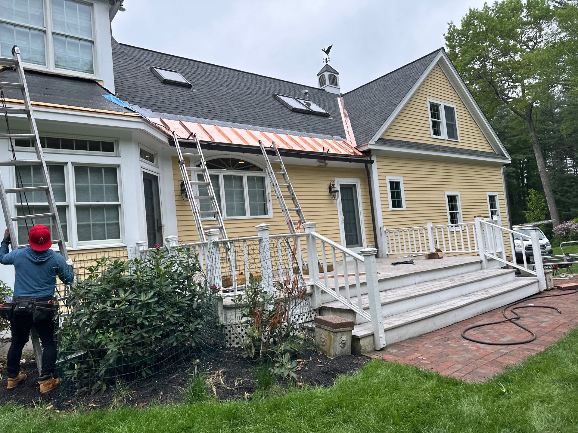Roof Replacement with Owens Corning Shingles and Copper Flashing by Mighty Dog Roofing of Greater Middlesex County