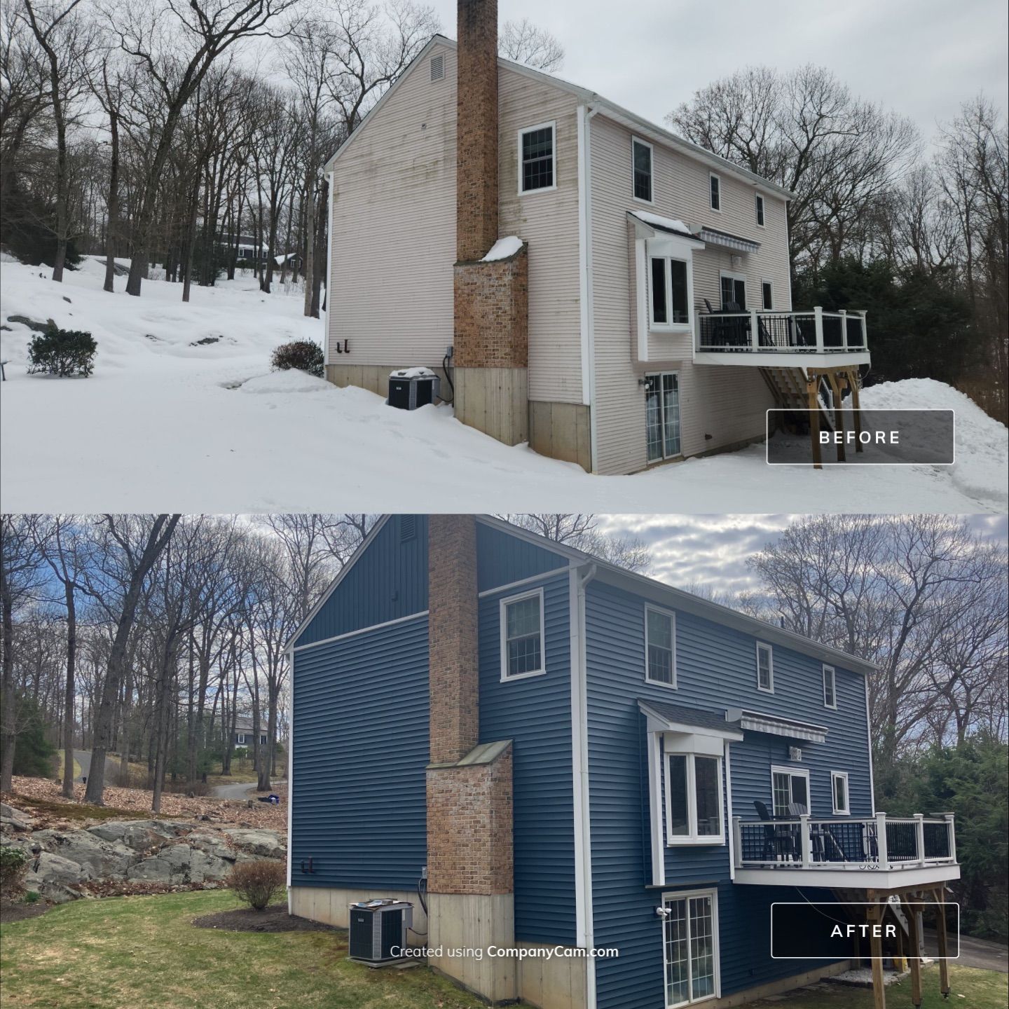 Renewed Siding with Cert. Cedar Board & Batten S-8 Deep Mineral, and Cert. Monogran D/5 x 12'6" clapboard Deep Mineral by DiGiorgi Roofing and Siding Inc