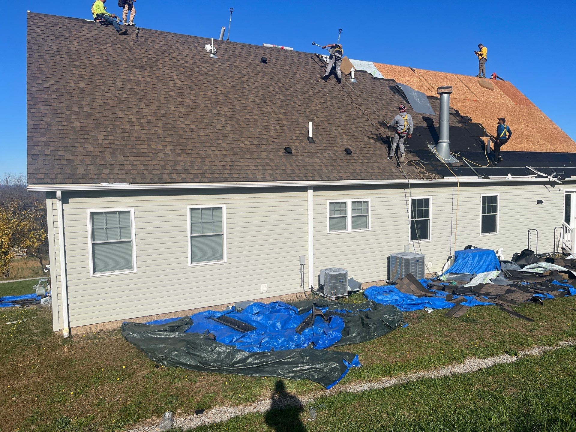 Residential Roofing Installation using GAF Timberline HDZ Barkwood by Rainstoppers Roofing