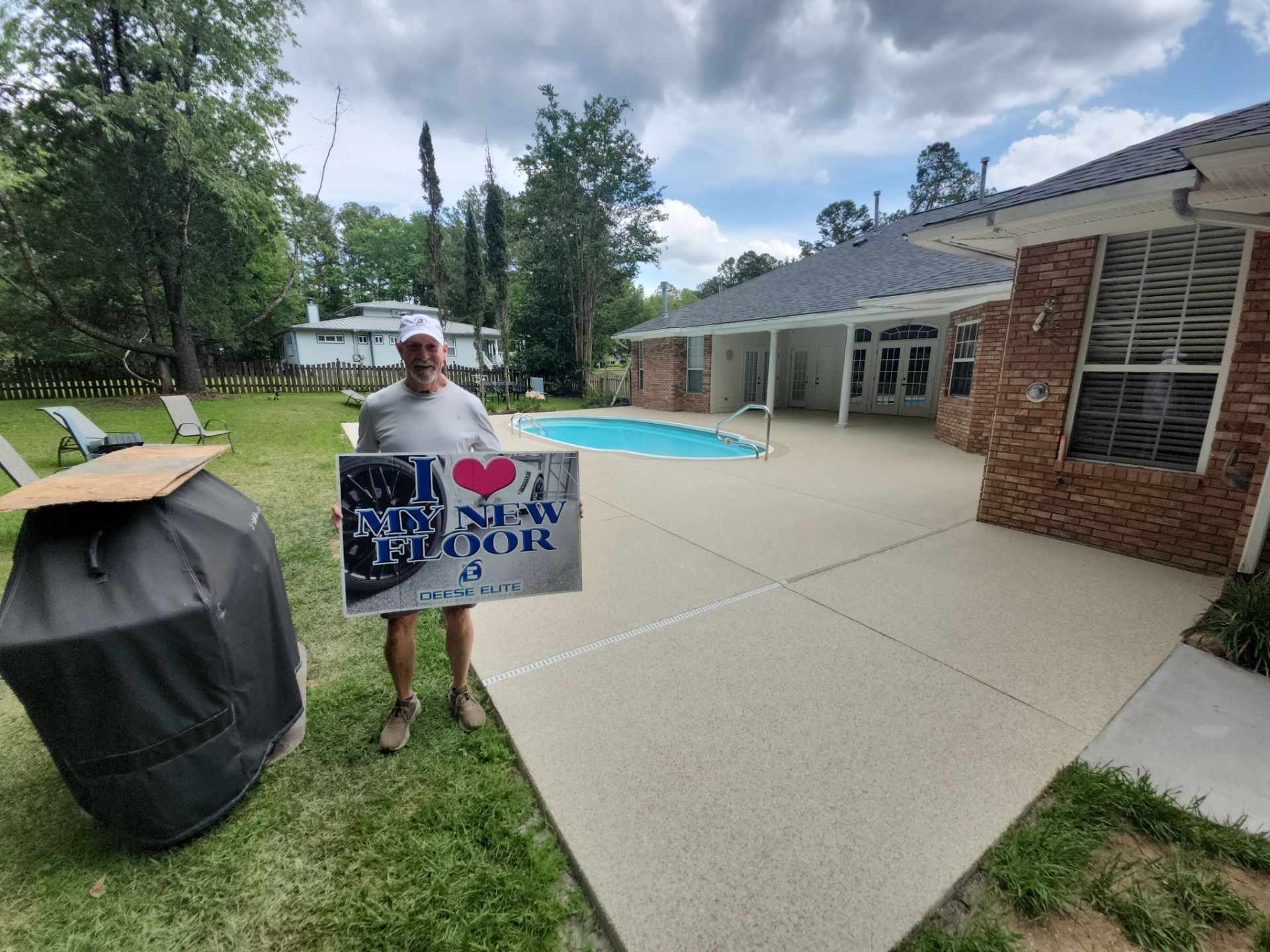 Simply Stunning: Mr. Richards' Gorgeous Custom Pool Deck by Deese Elite Concrete Coatings