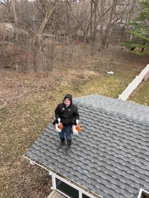 Minnetonka Gutter Cleaning and Leaf Blaster Pro Gutter Guard Installation by Next Level Seamless Gutters / Exteriors Inc.
