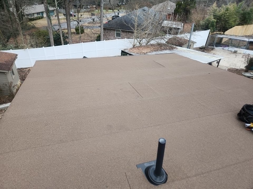 Roof replaced through insurance installation GAF Barkwood by Georgia Roof Advisors