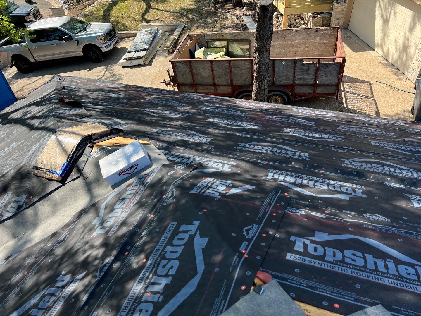 Winter storm 2023 with tree damage by Oakwood Roofing and Construction, LLC