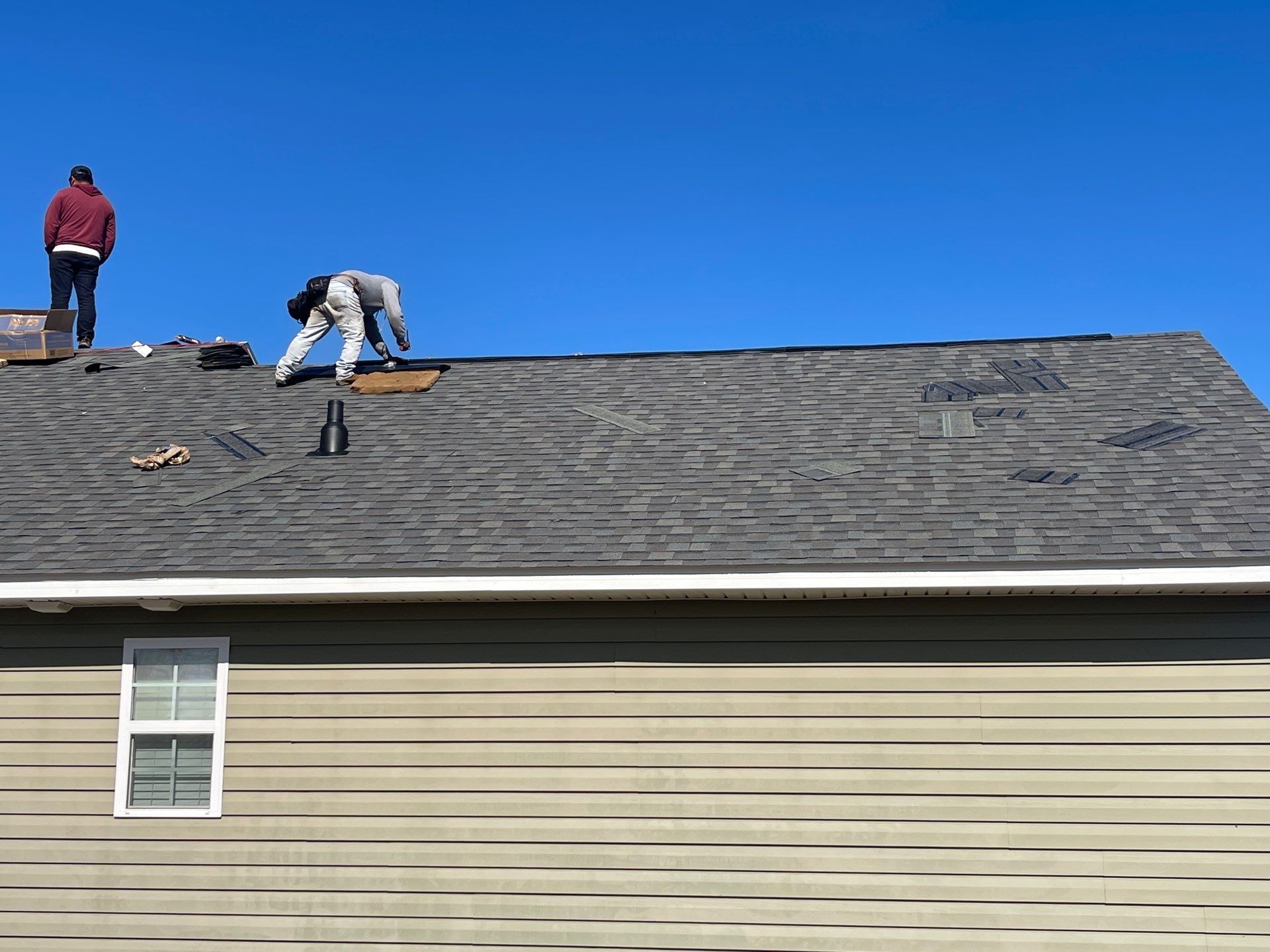 Roof Replacement using CertainTeed Shadow Hip & Ridge Driftwood by RGR Construction and Roofing, LLC