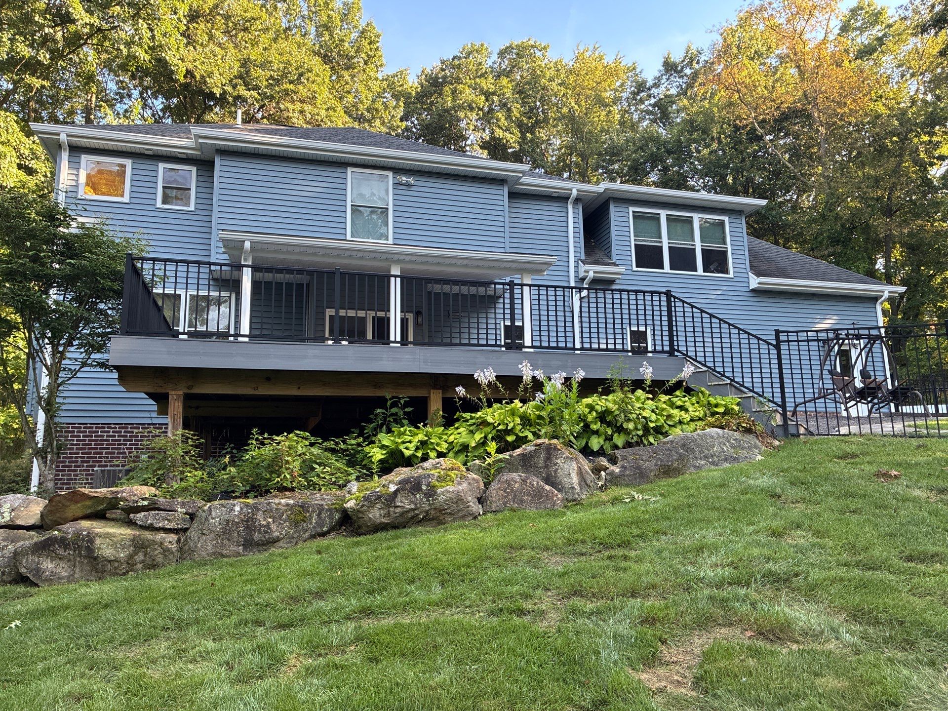 Full House Siding Renovation with English Wedgewood Vinyl in Gibsonia by Ideal Siding Pittsburgh